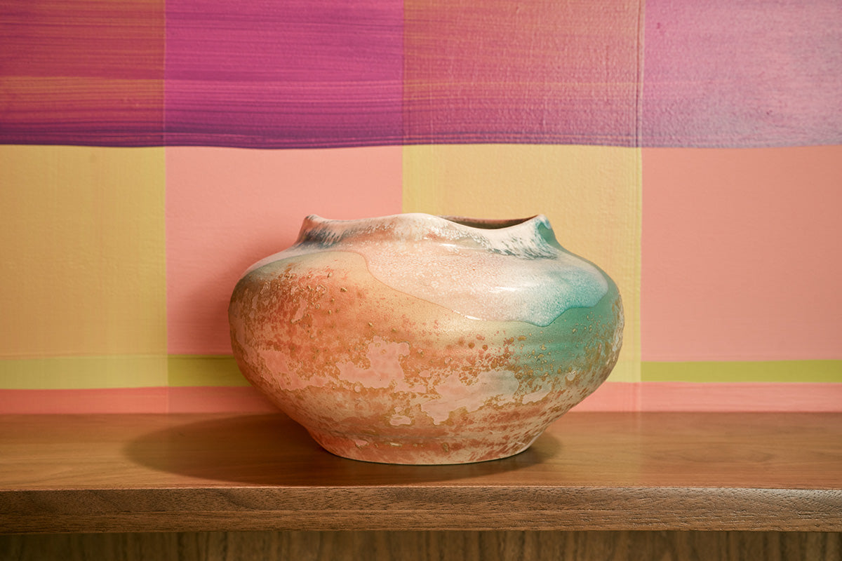 Tony Evans Ceramic Raku Vase