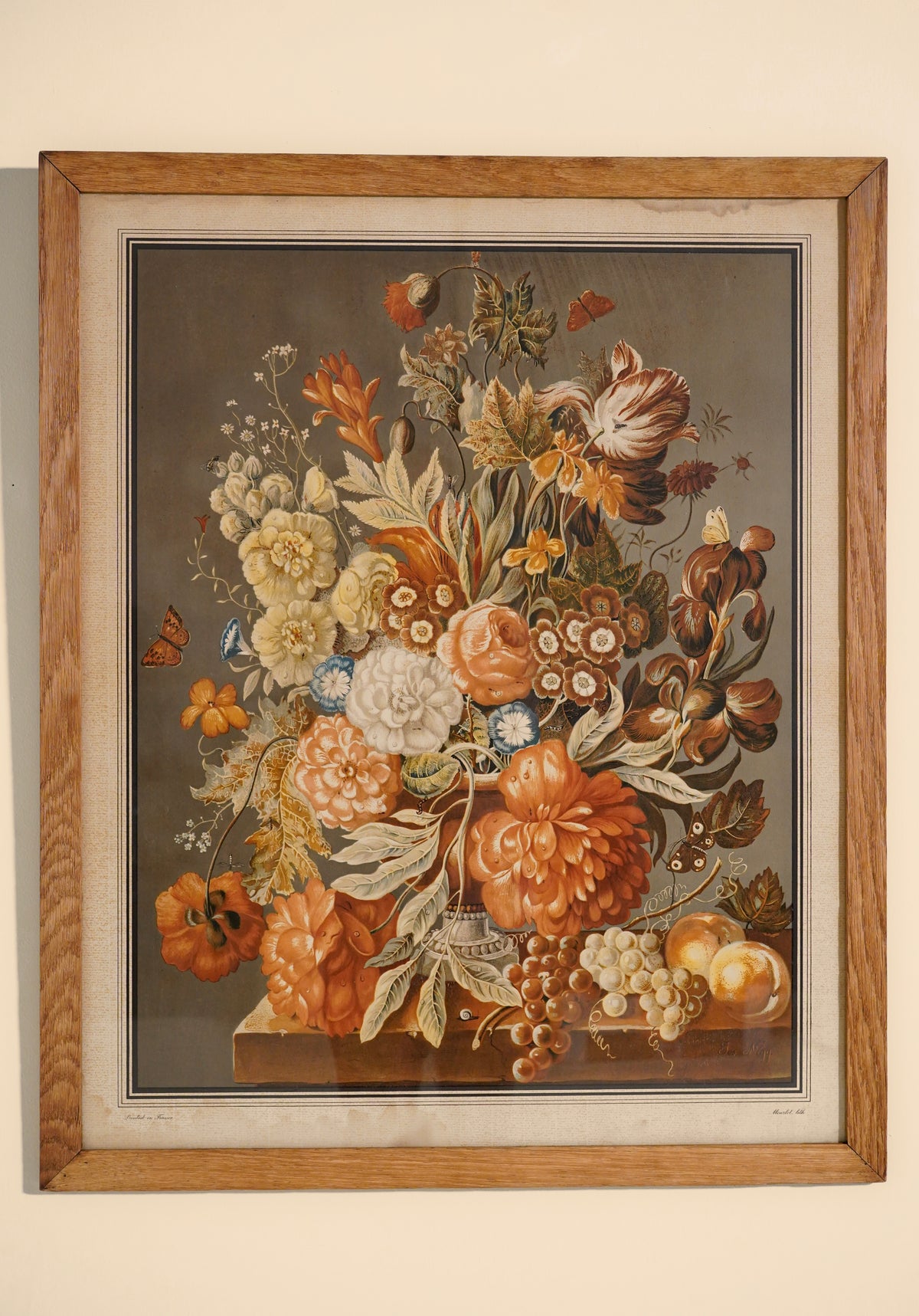 Floral Bouquet Lithographs — After Joseph Nigg — Pair