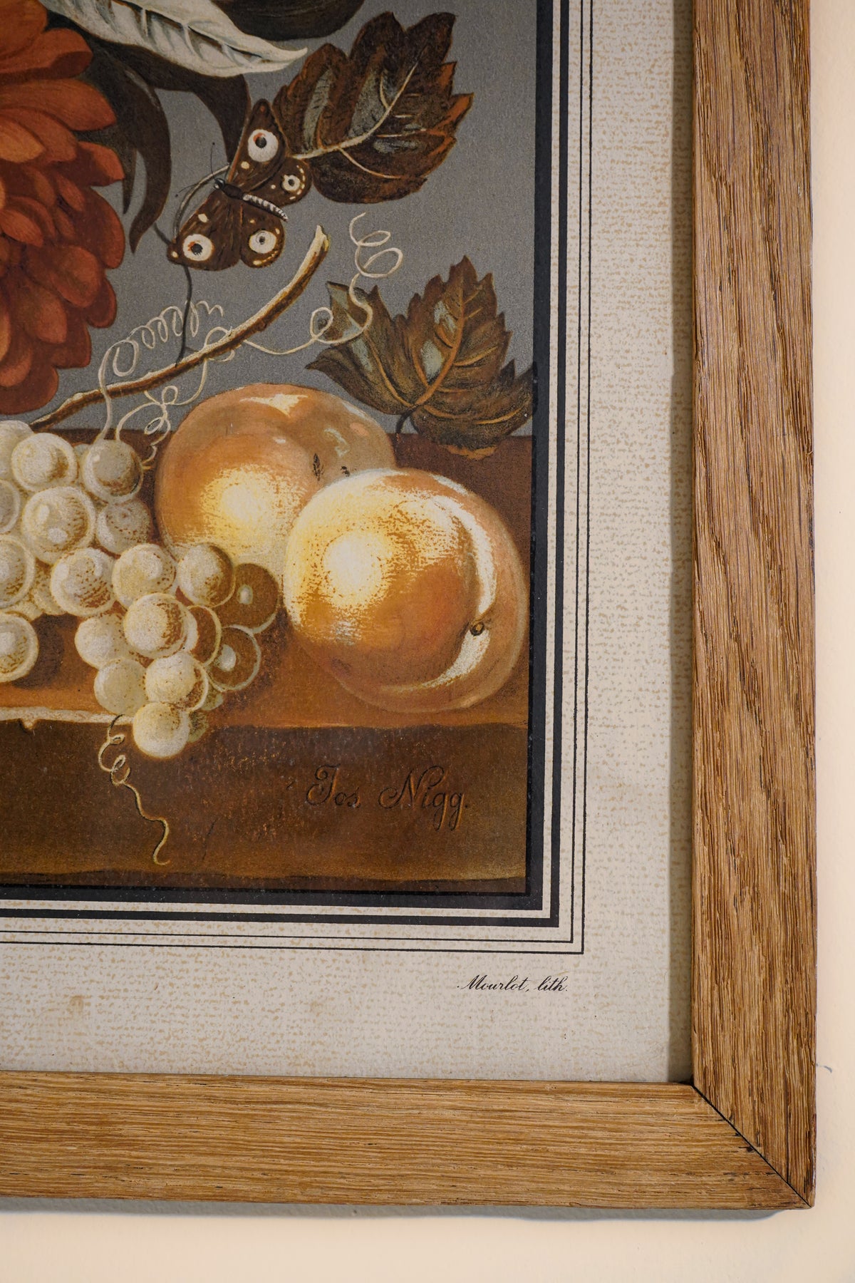 Floral Bouquet Lithographs — After Joseph Nigg — Pair