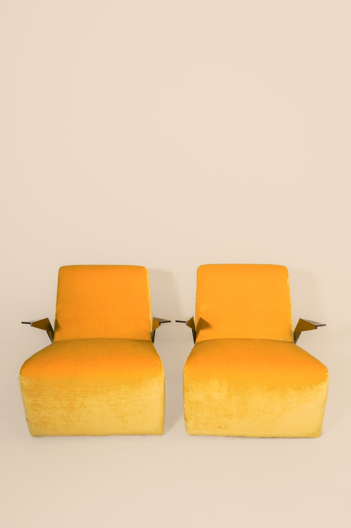 Pair of French Suede Lounge Chairs —  1970s