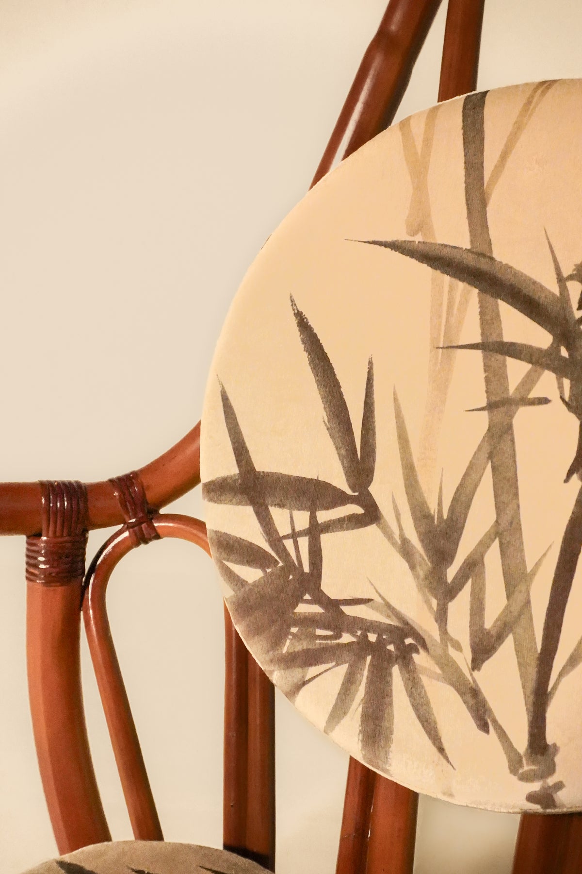 High Back Bamboo Lounge Chairs — set of 4