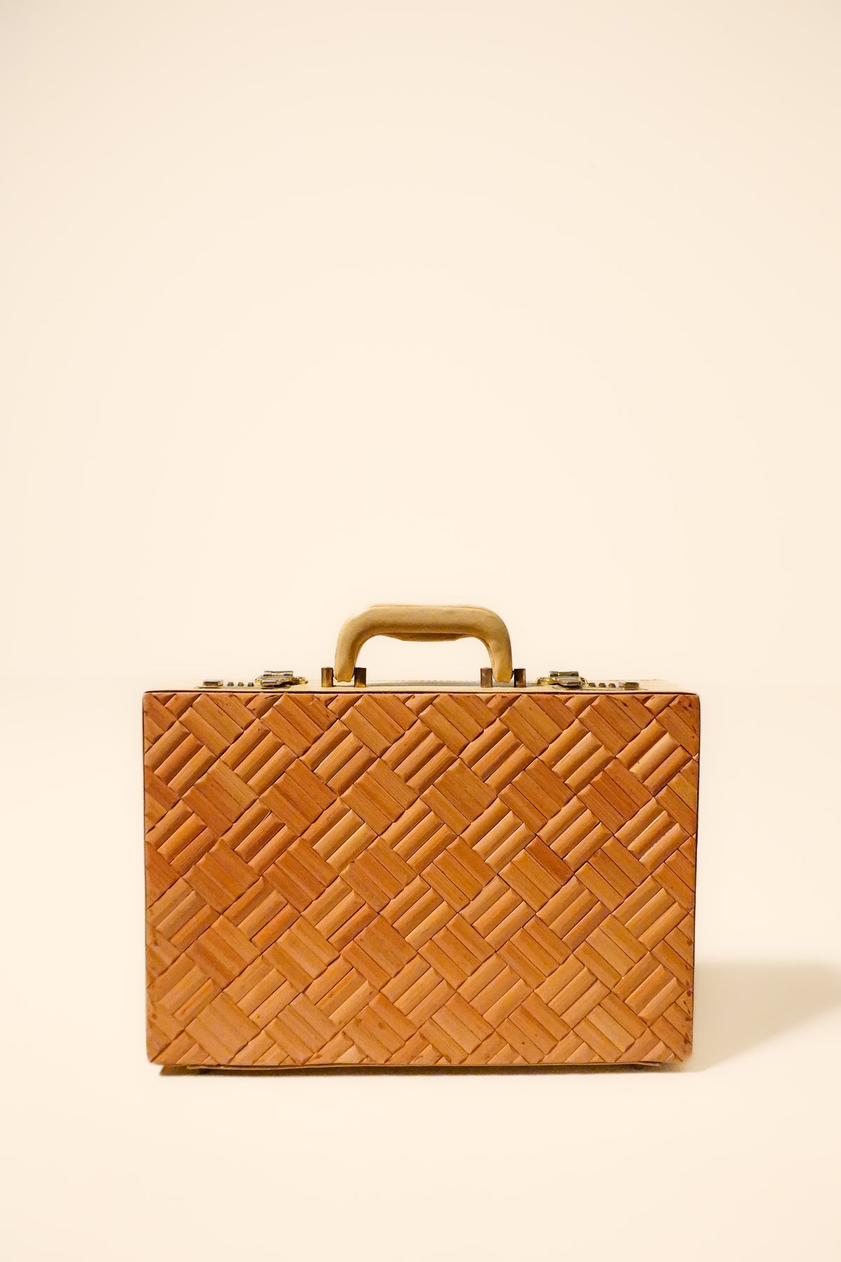 Italian Leather and Rattan Briefcase