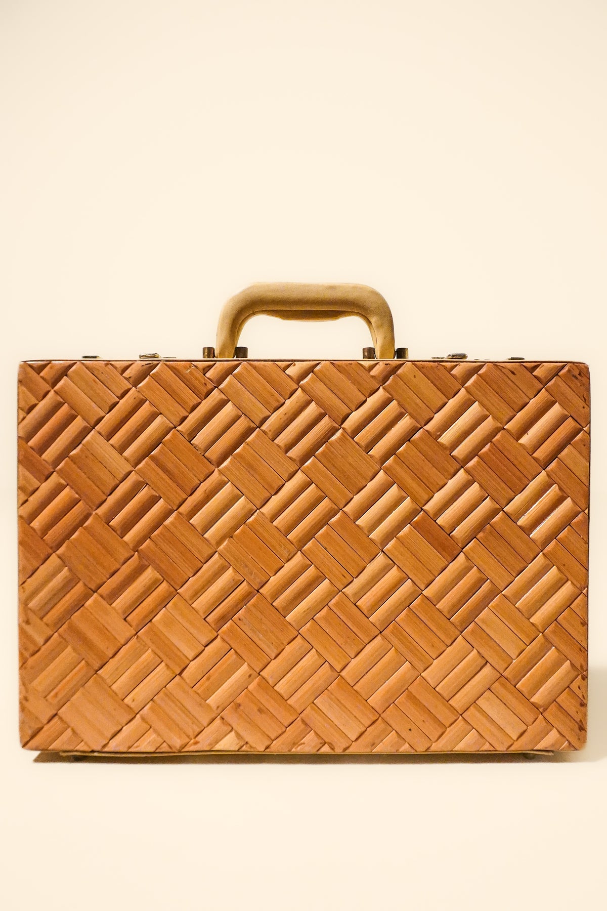 Italian Leather and Rattan Briefcase