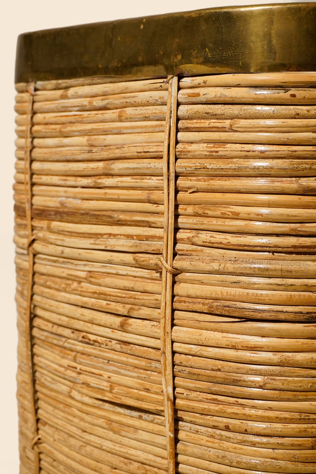 Brass and Rattan Planter — Italy 1970s
