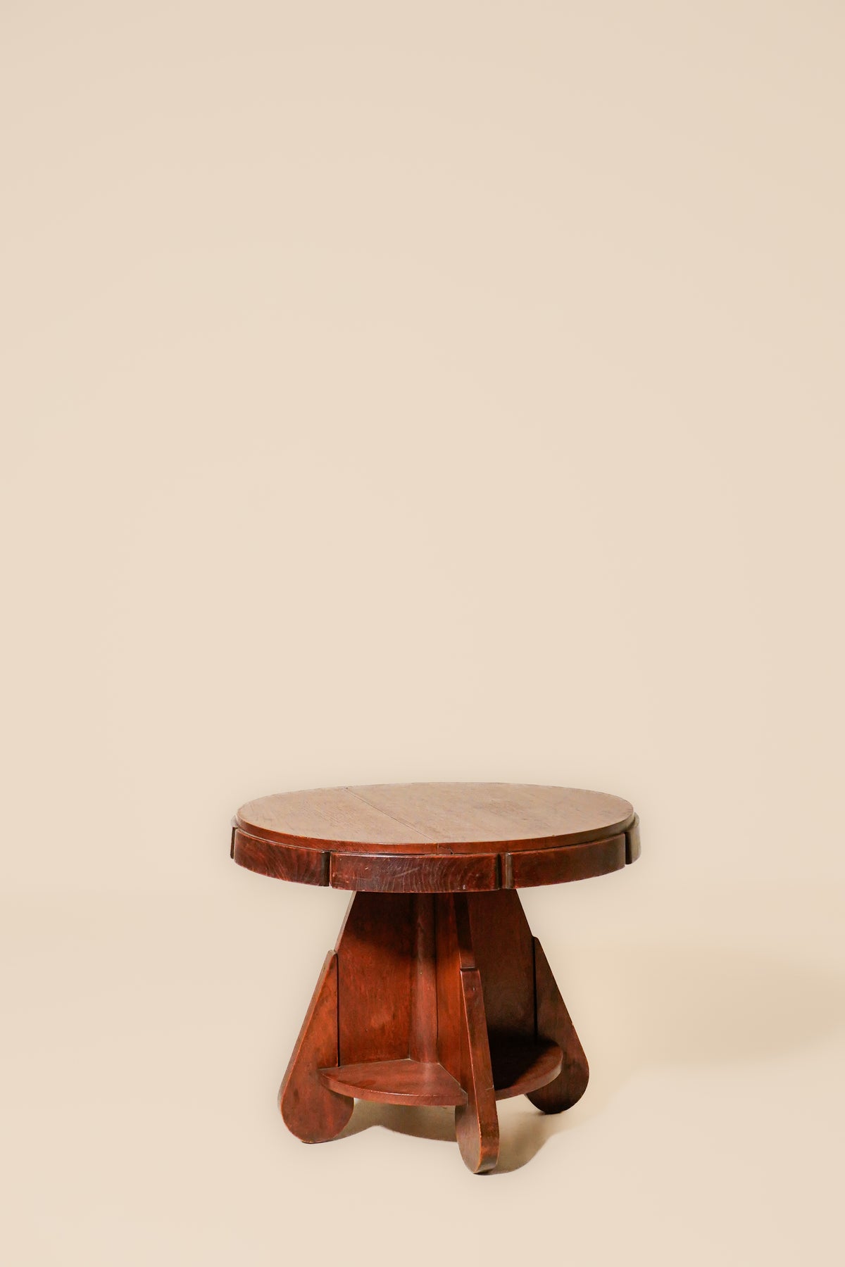 French Oak Accent Table — 1960s