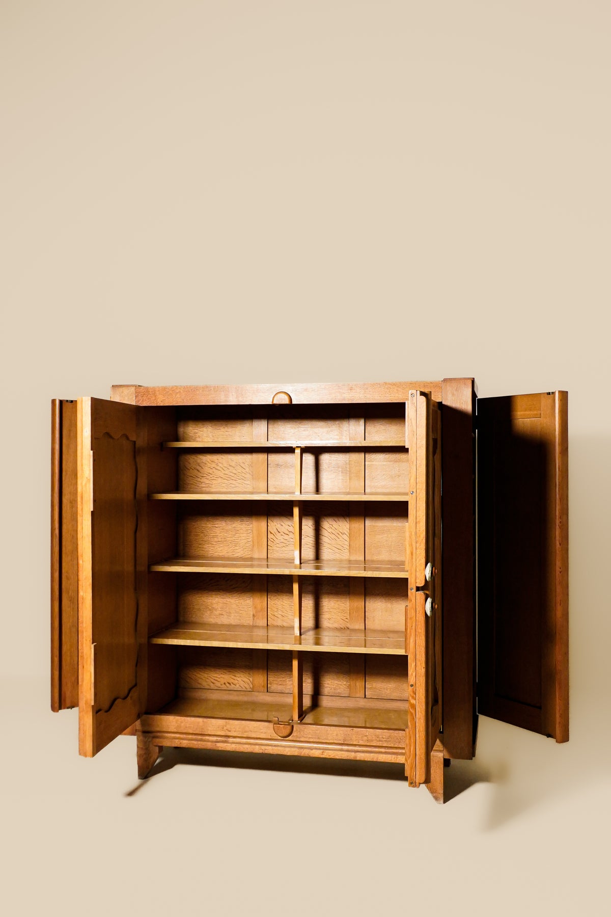 Oak Cabinet by Guillerme et Chambron — France 1950