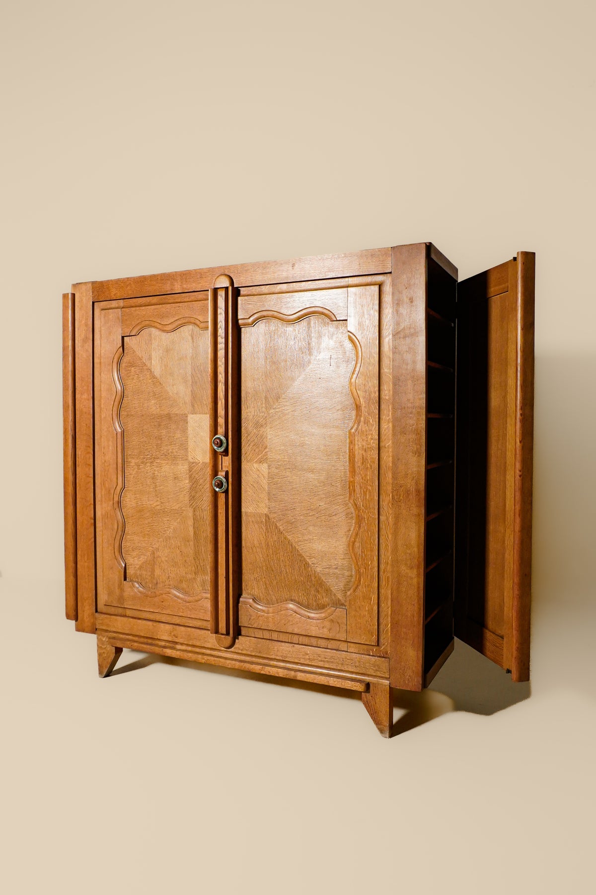 Oak Cabinet by Guillerme et Chambron — France 1950