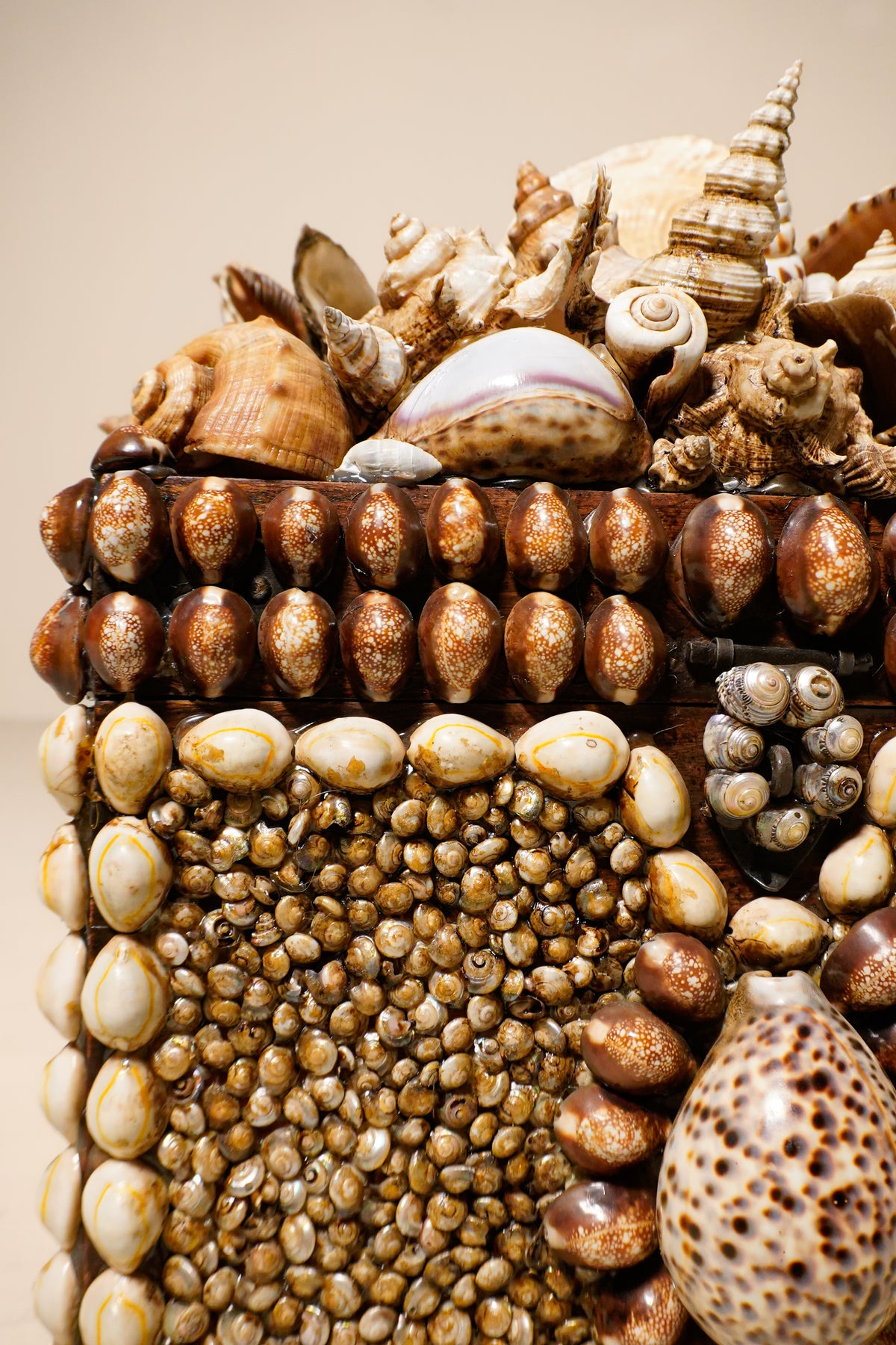 Vintage Large Seashell Encrusted Box — USA 1940