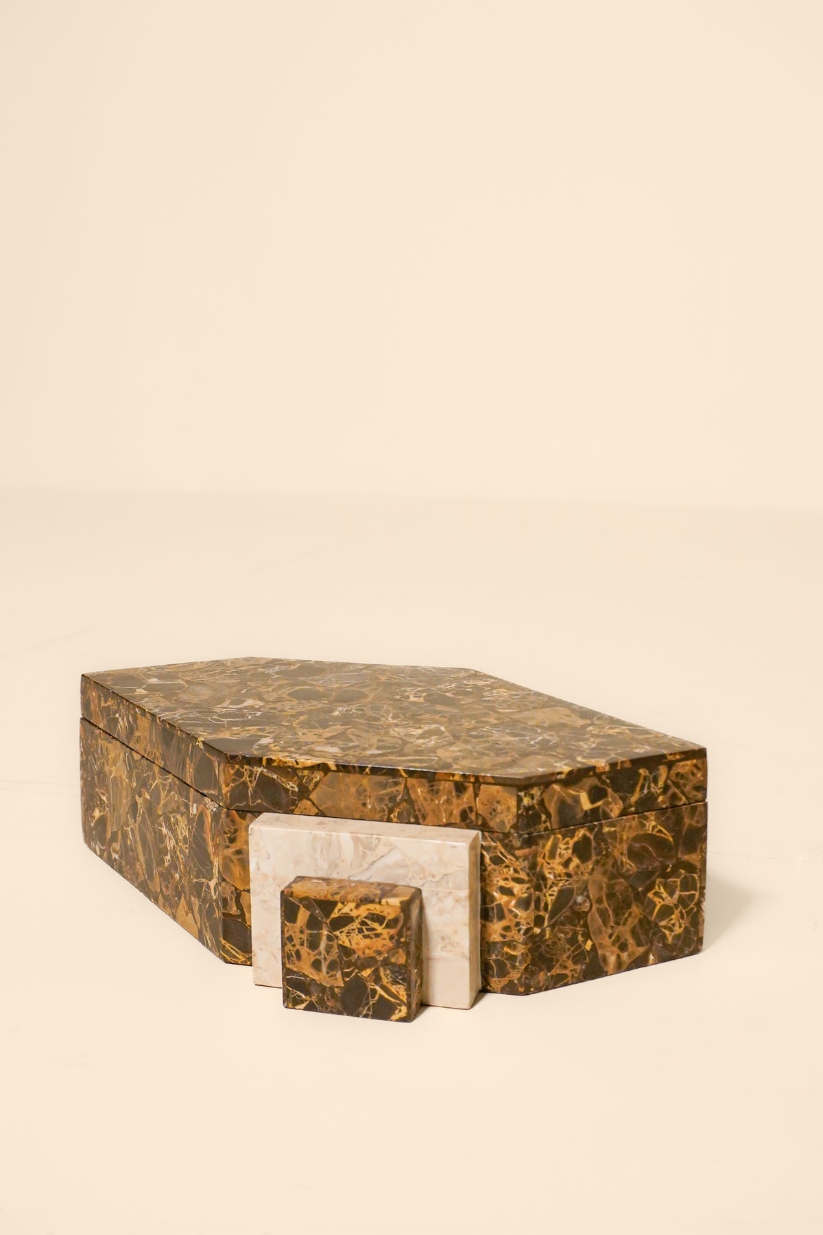 Tessellated Marble Geometric Box by Maitland-Smith