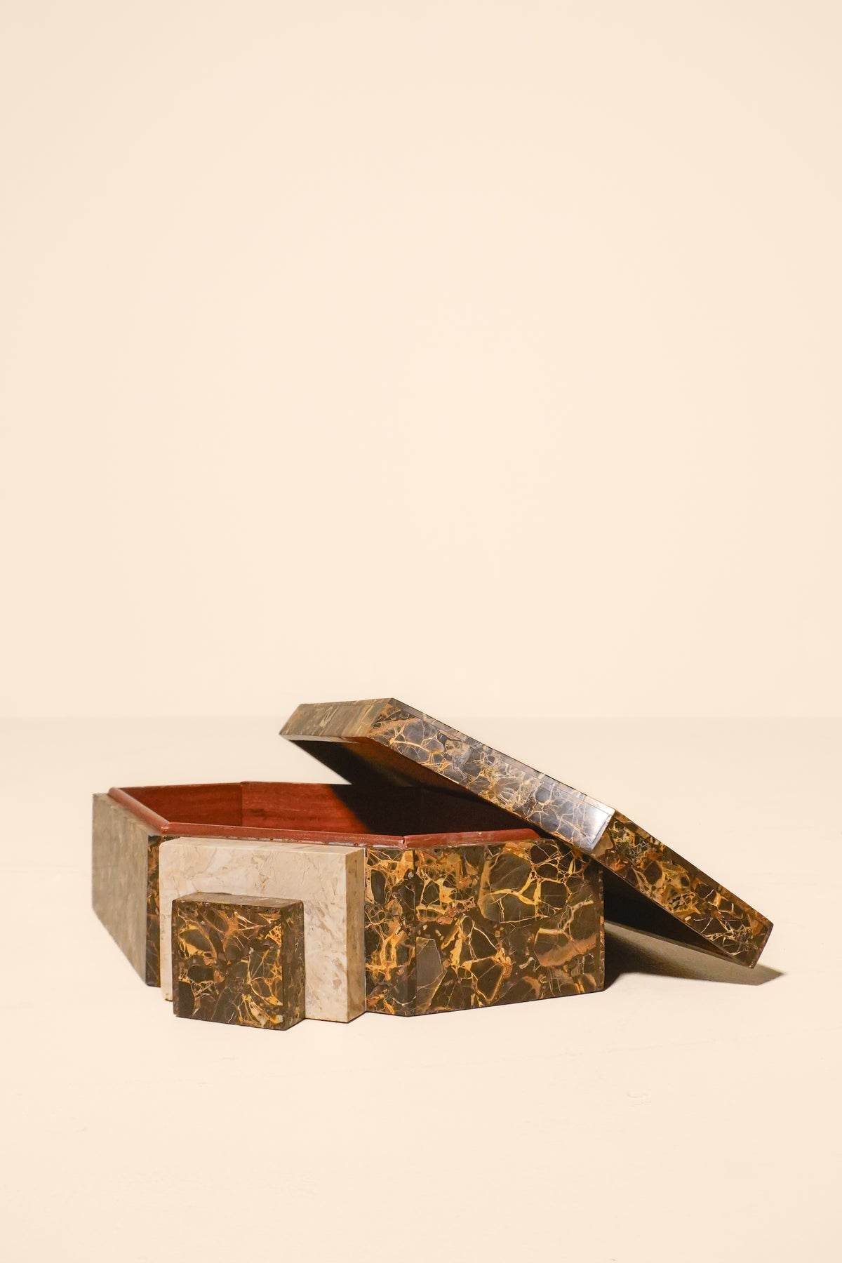 Tessellated Marble Geometric Box by Maitland-Smith