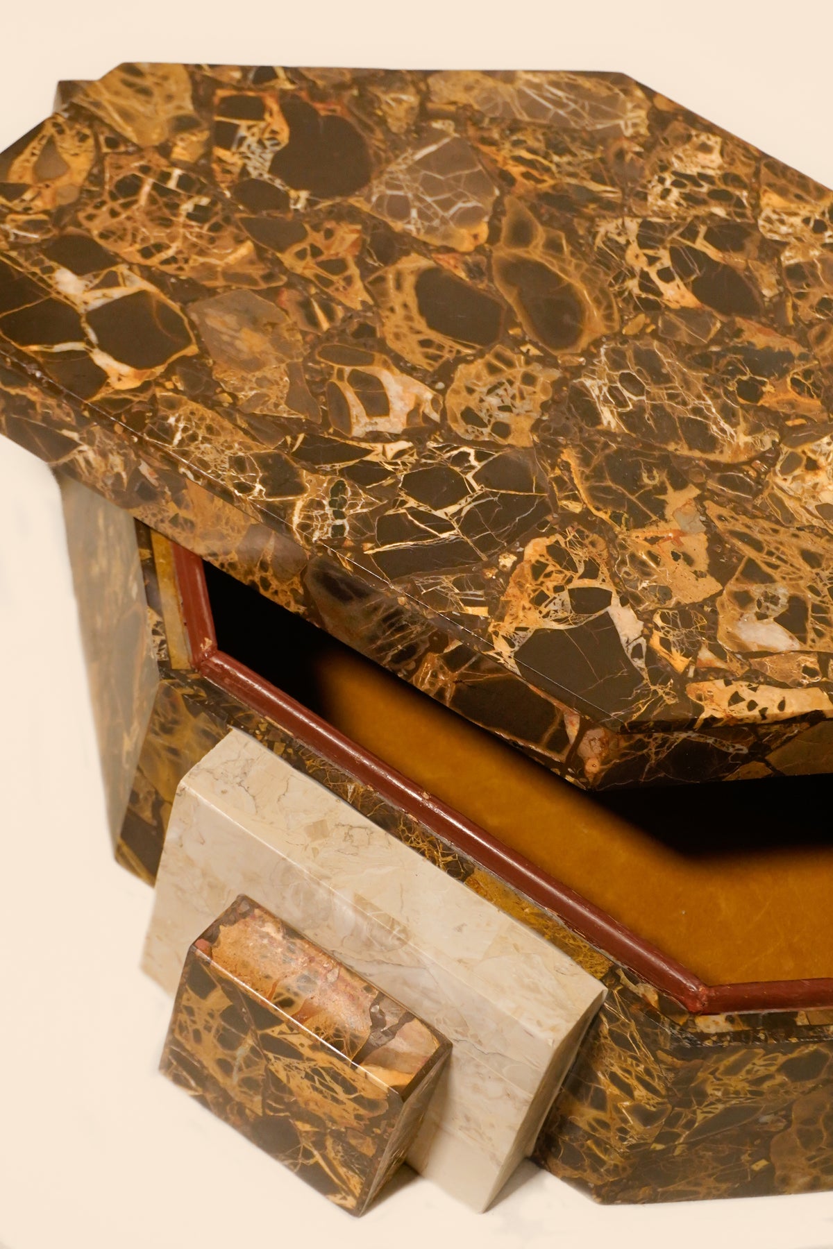 Tessellated Marble Geometric Box by Maitland-Smith