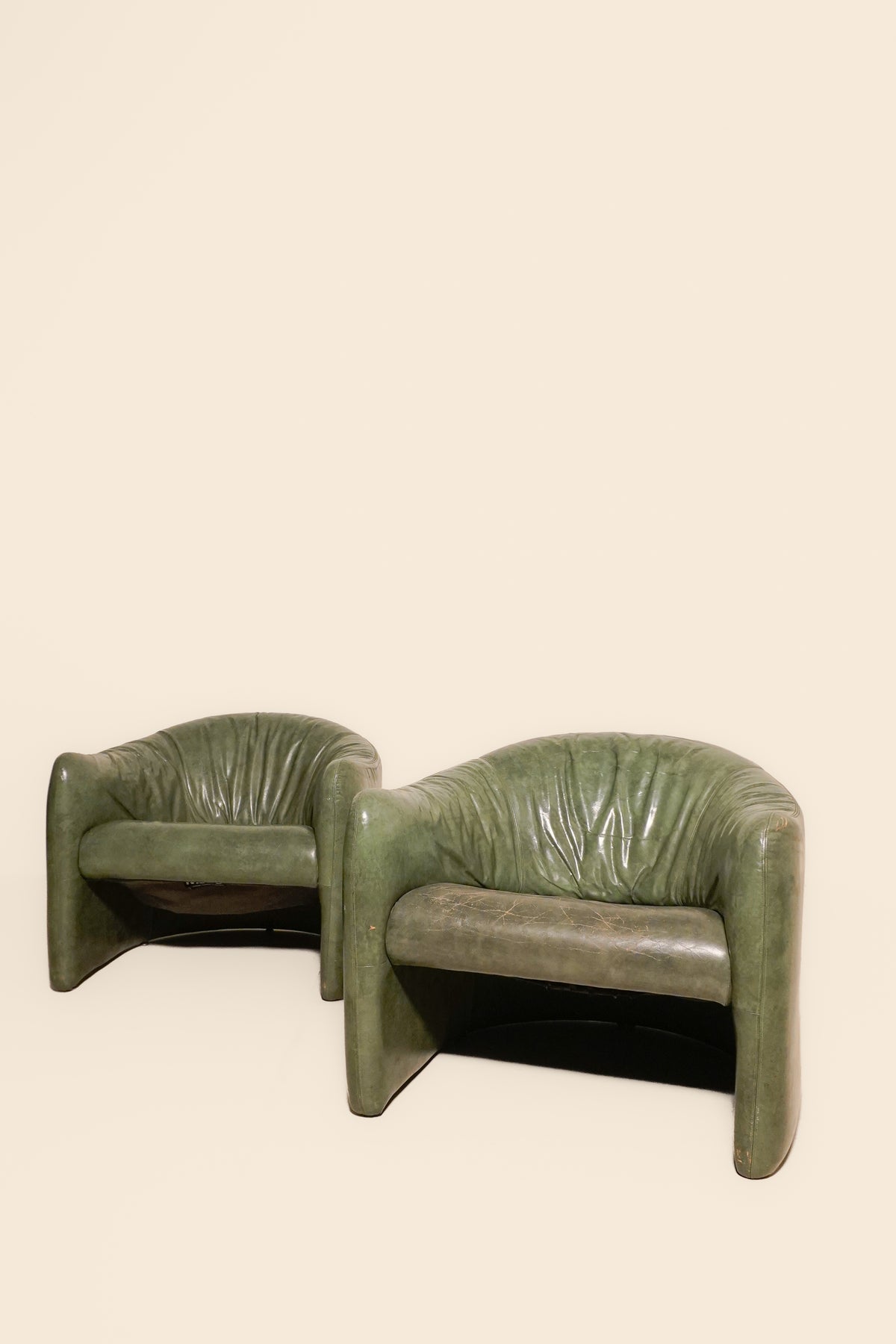 Pair of Leather Club Chairs by Jules Heumann for Metropolitan — 1970s USA