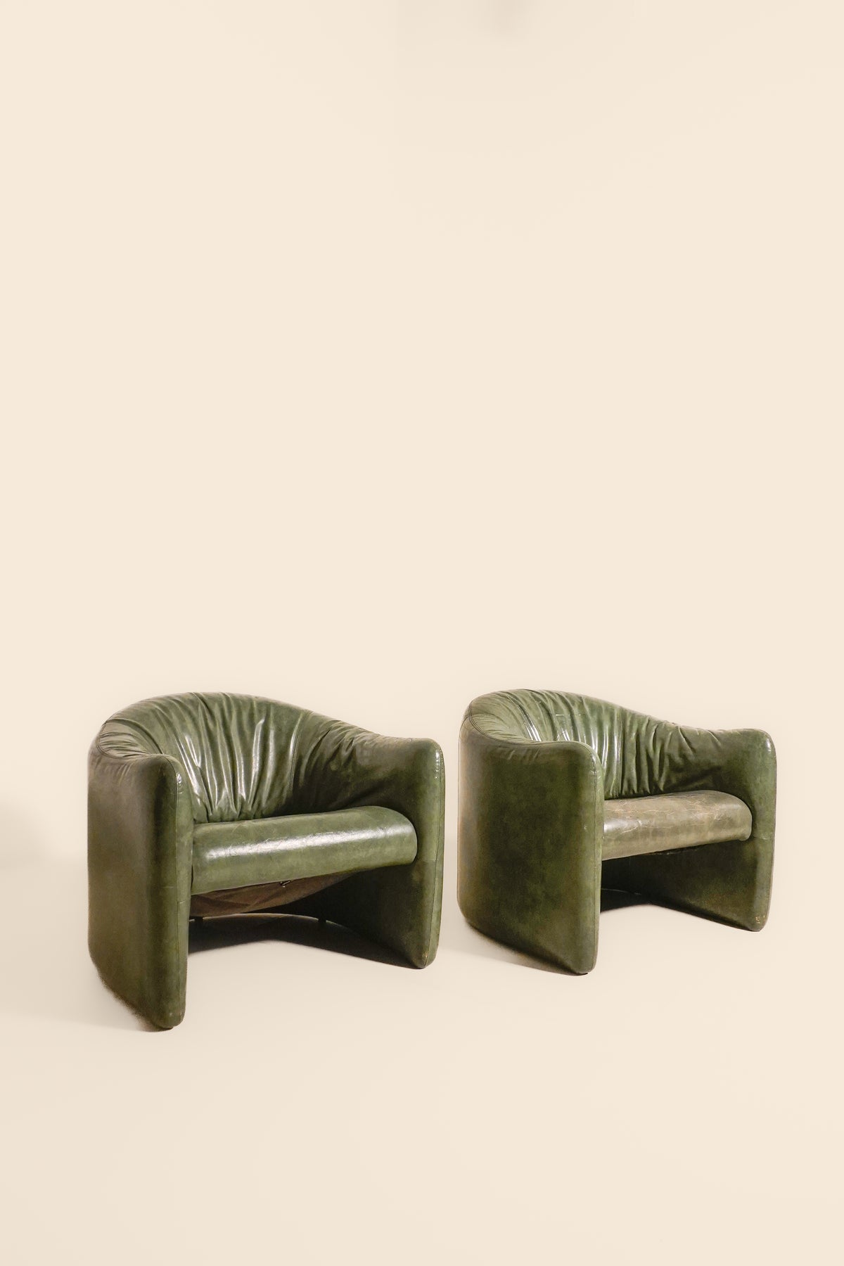 Pair of Leather Club Chairs by Jules Heumann for Metropolitan — 1970s USA