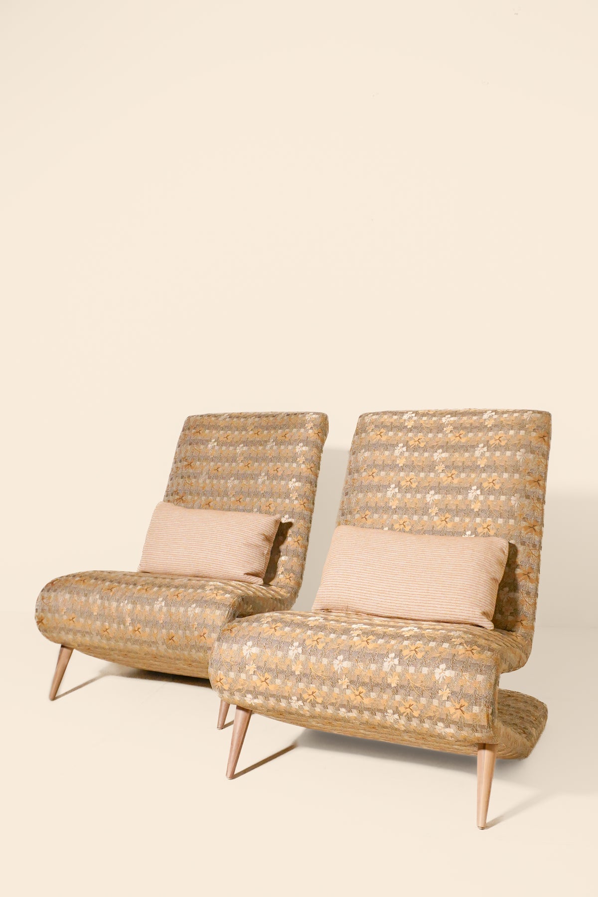 Pair of Marcela Lounge Chairs in Harwood House by Verellen
