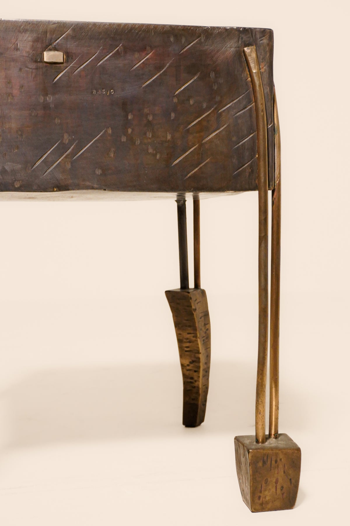 Gary Magakis Bronze Sculptural Side Table — USA