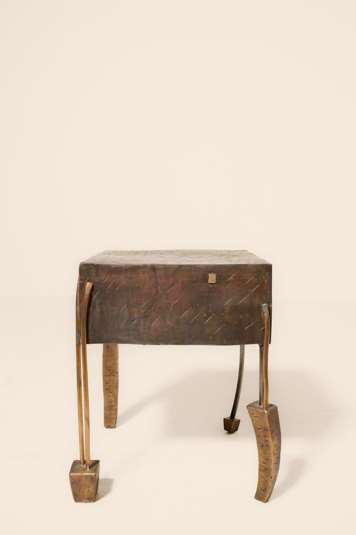 Gary Magakis Bronze Sculptural Side Table — USA