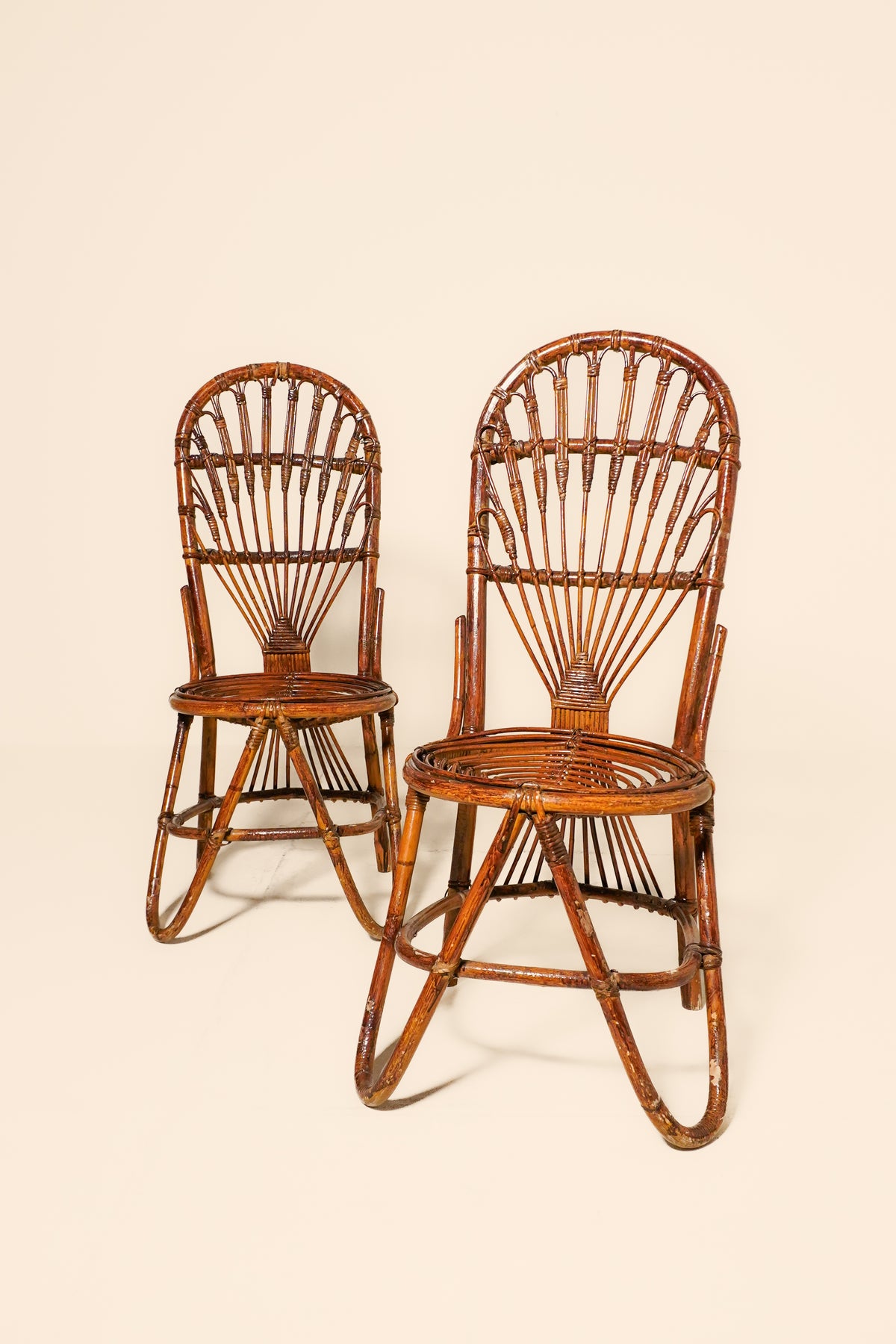 Pair of Bamboo and Rattan Chairs, Rohé Noordwolde — circa 1950's