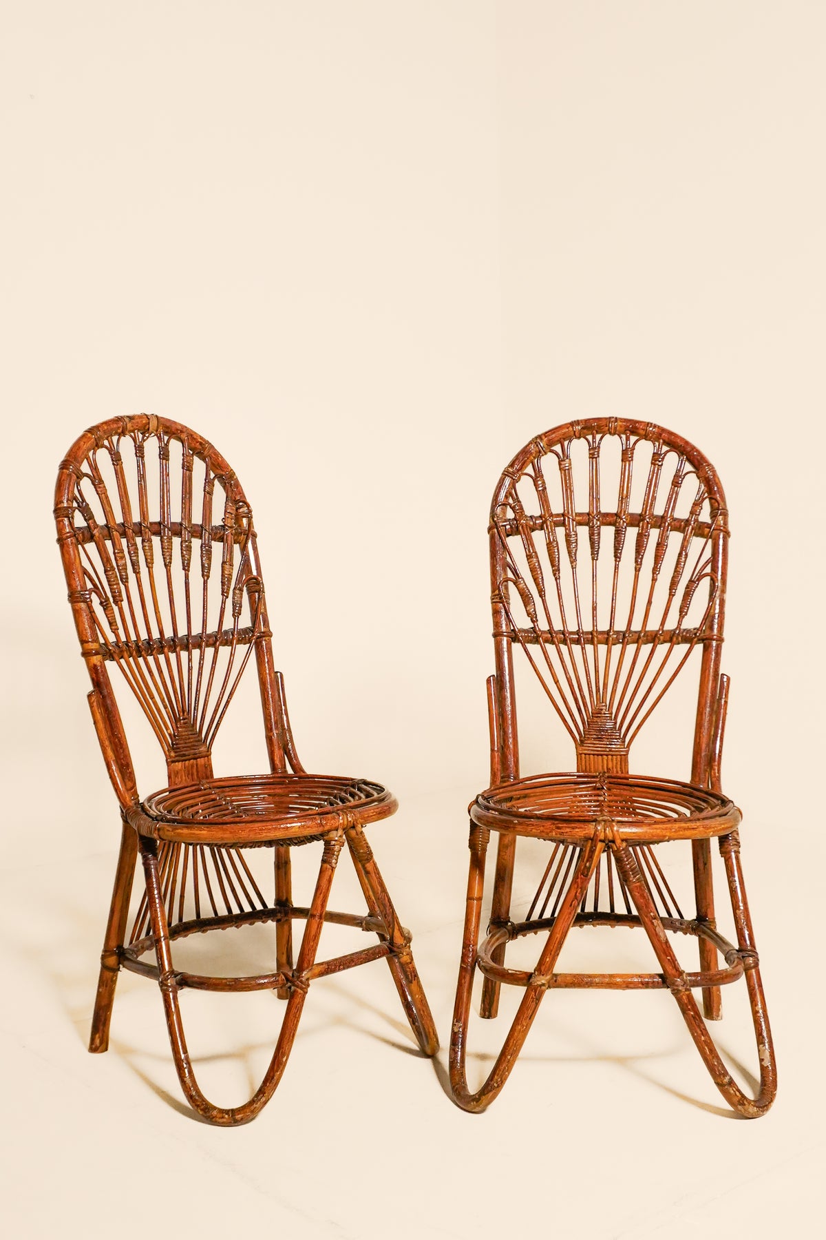 Pair of Bamboo and Rattan Chairs, Rohé Noordwolde — circa 1950's