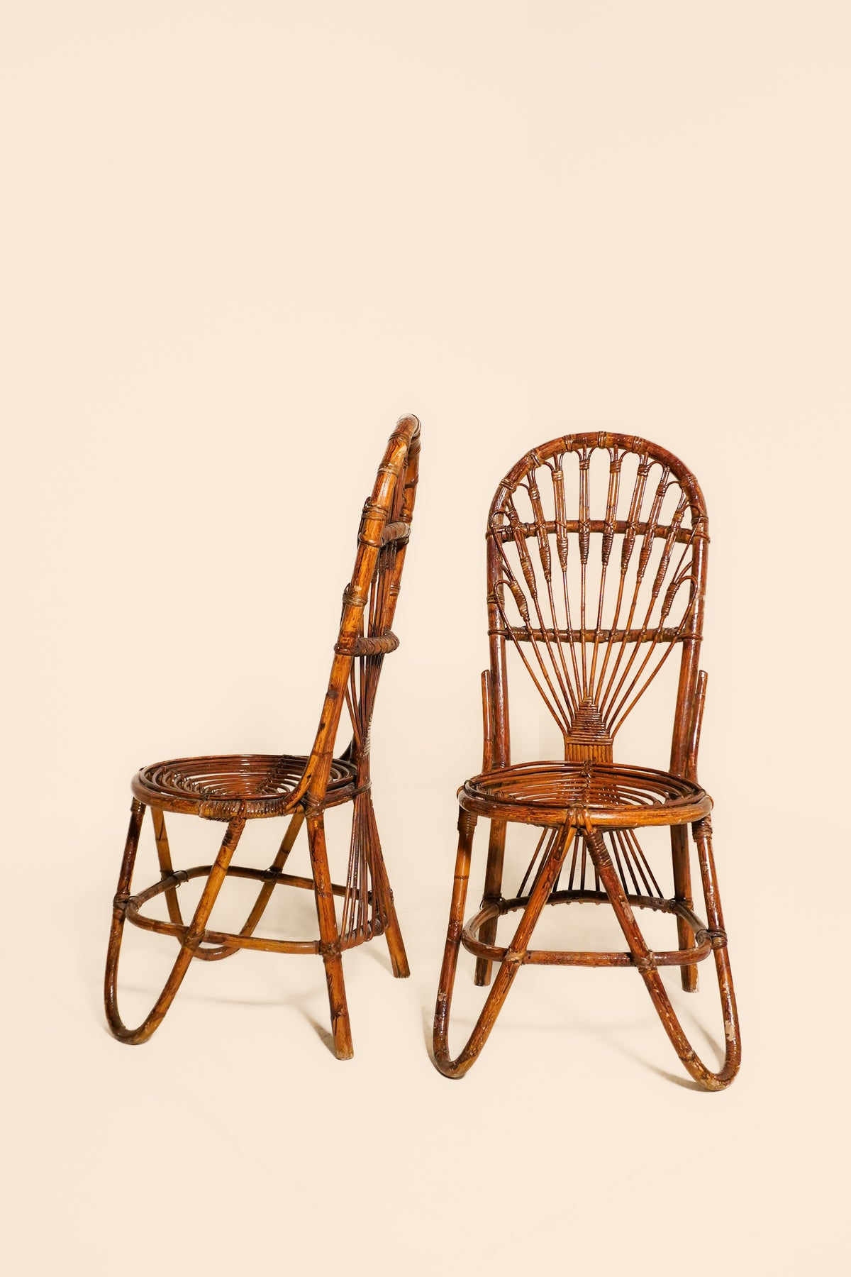 Pair of Bamboo and Rattan Chairs, Rohé Noordwolde — circa 1950's