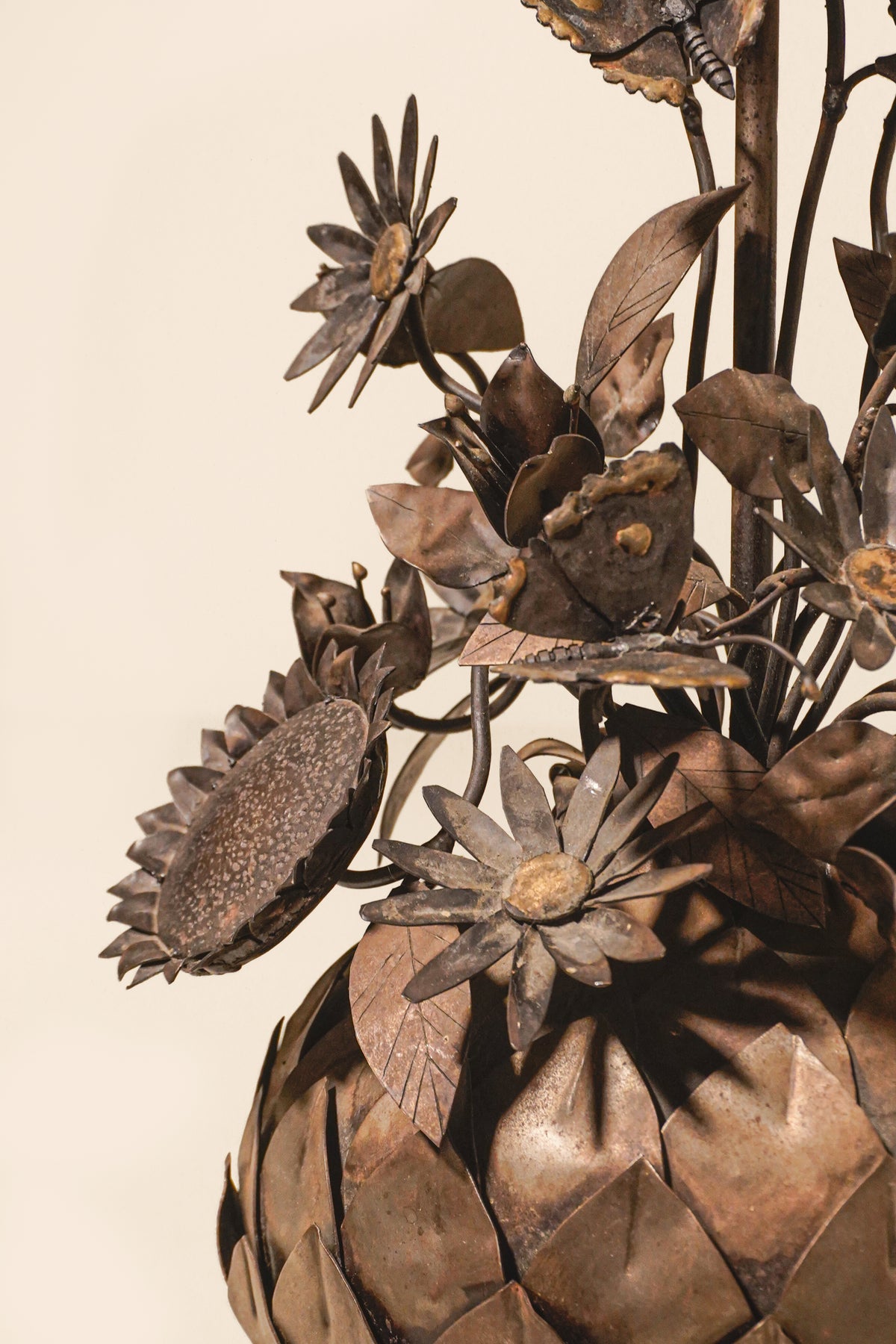 Sculptural Brass Botanical Table Lamp — 1970s