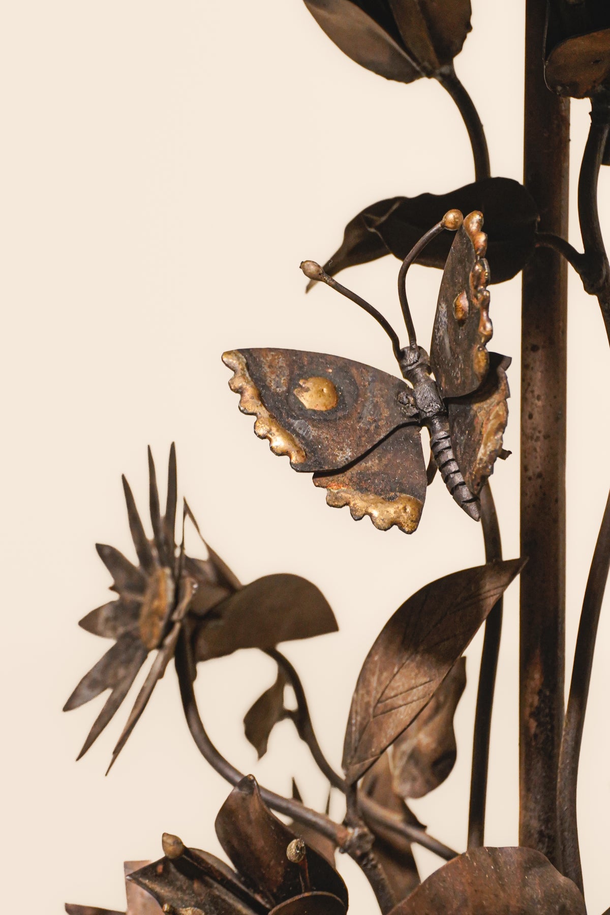 Sculptural Brass Botanical Table Lamp — 1970s