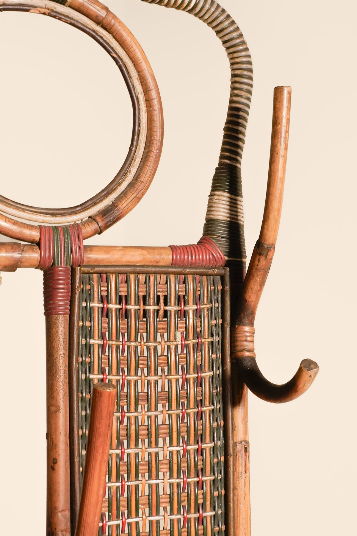 Wicker & Rattan Hall Stand — France 1920s