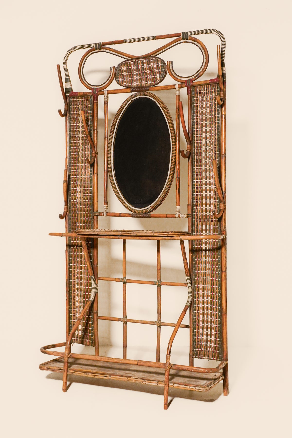 Wicker & Rattan Hall Stand — France 1920s