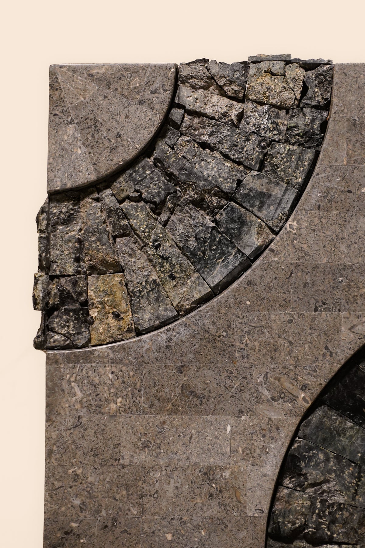 Pair of Brutalist Tessellated Stone Side Tables by Maitland Smith