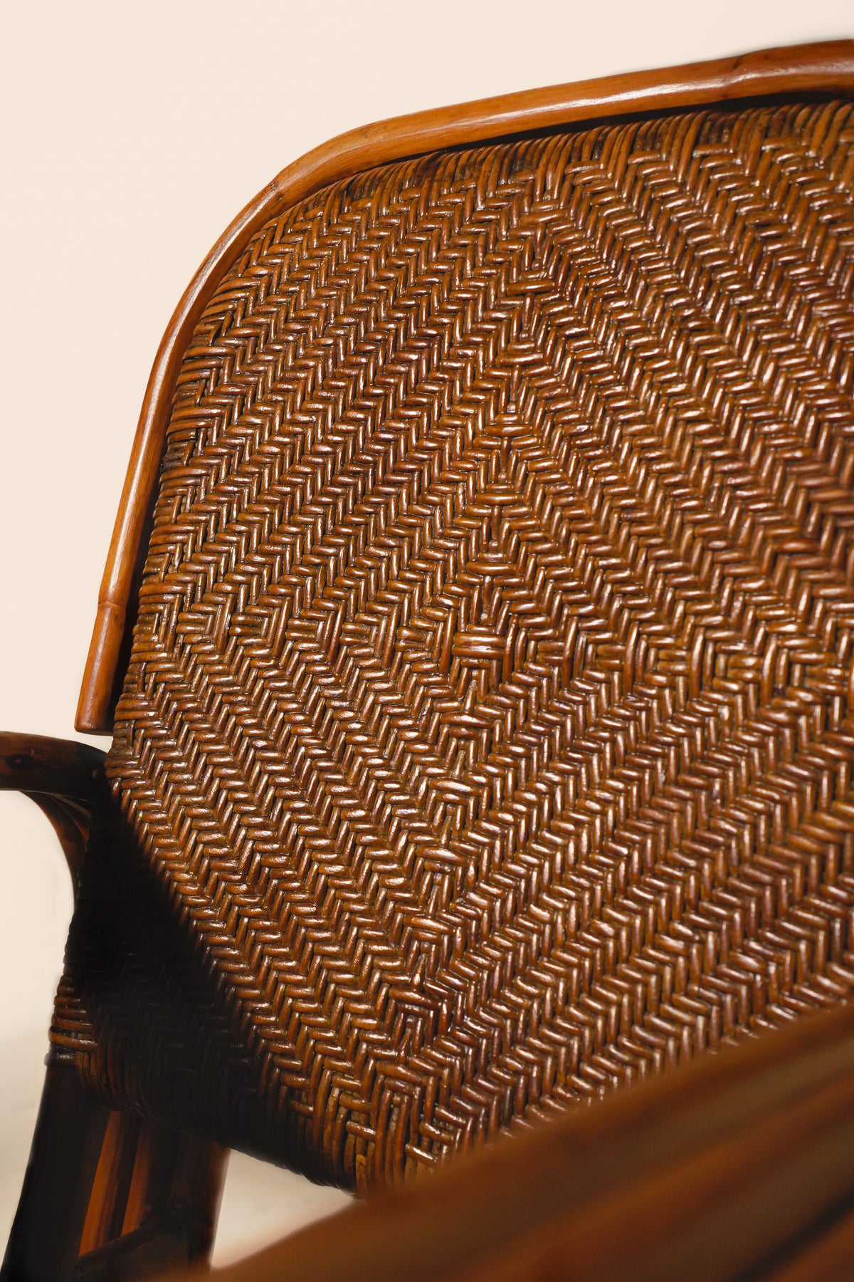 Pair of Bent Rattan Lounge Chairs — Mid-20th Century