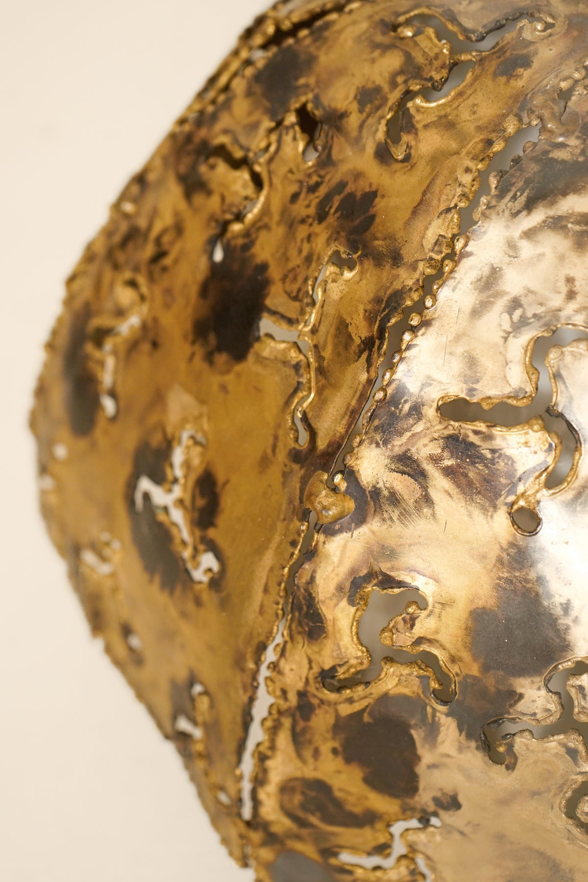 Torch-Cut Brass Pendant  Attributed to Tom Greene for Feldman — USA Mid-20th Century