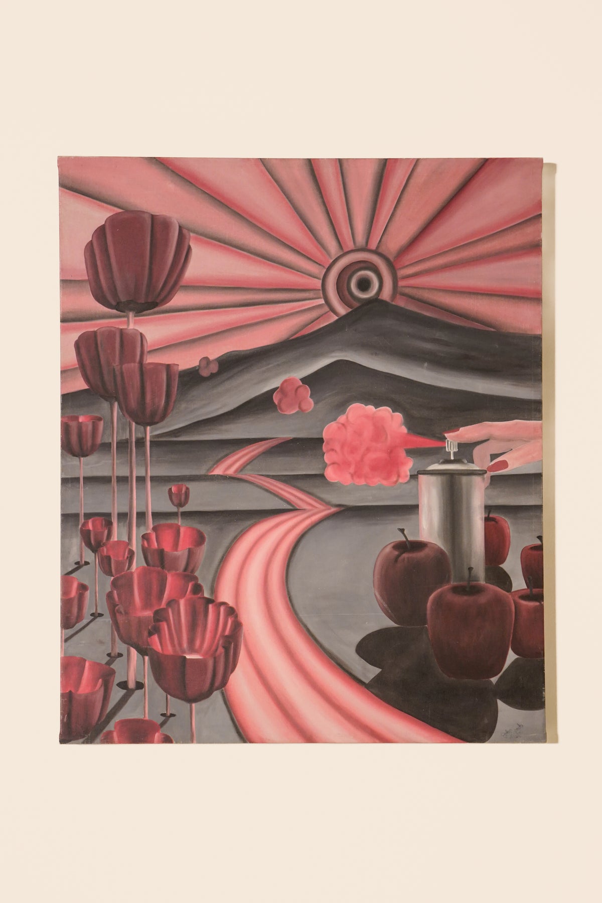 Surrealist Landscape on Canvas  — USA Mid-20th Century