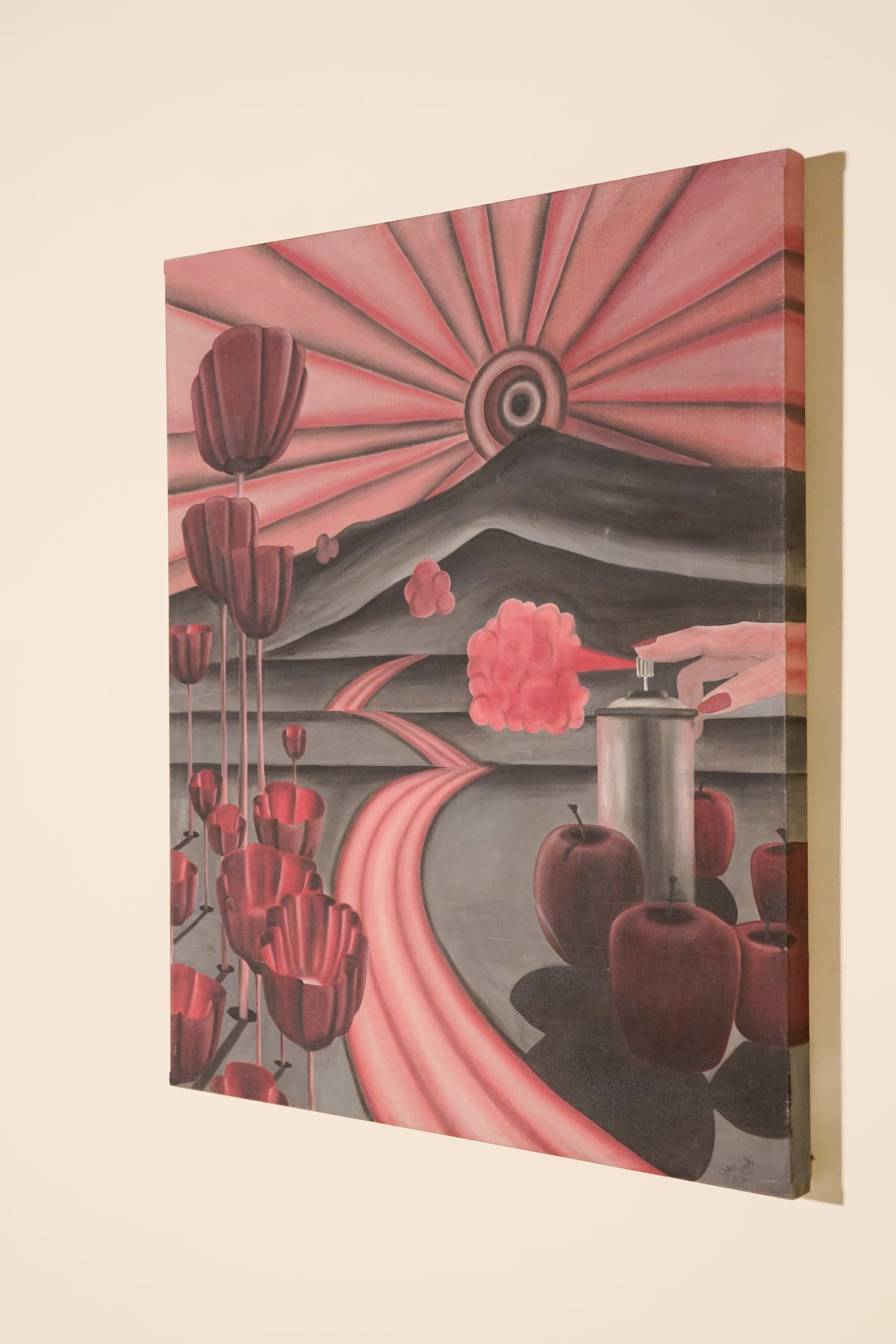 Surrealist Landscape on Canvas  — USA Mid-20th Century
