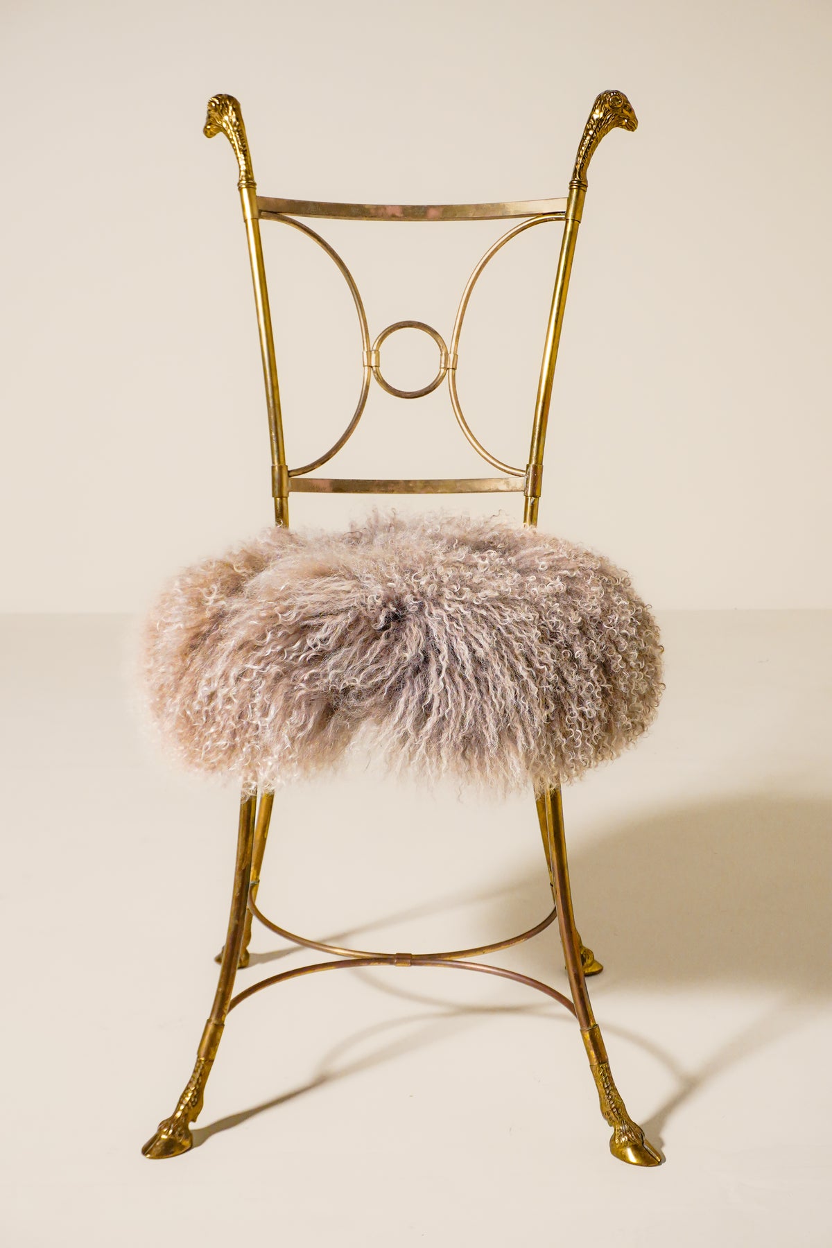 Italian Neoclassical Brass Vanity Chairs