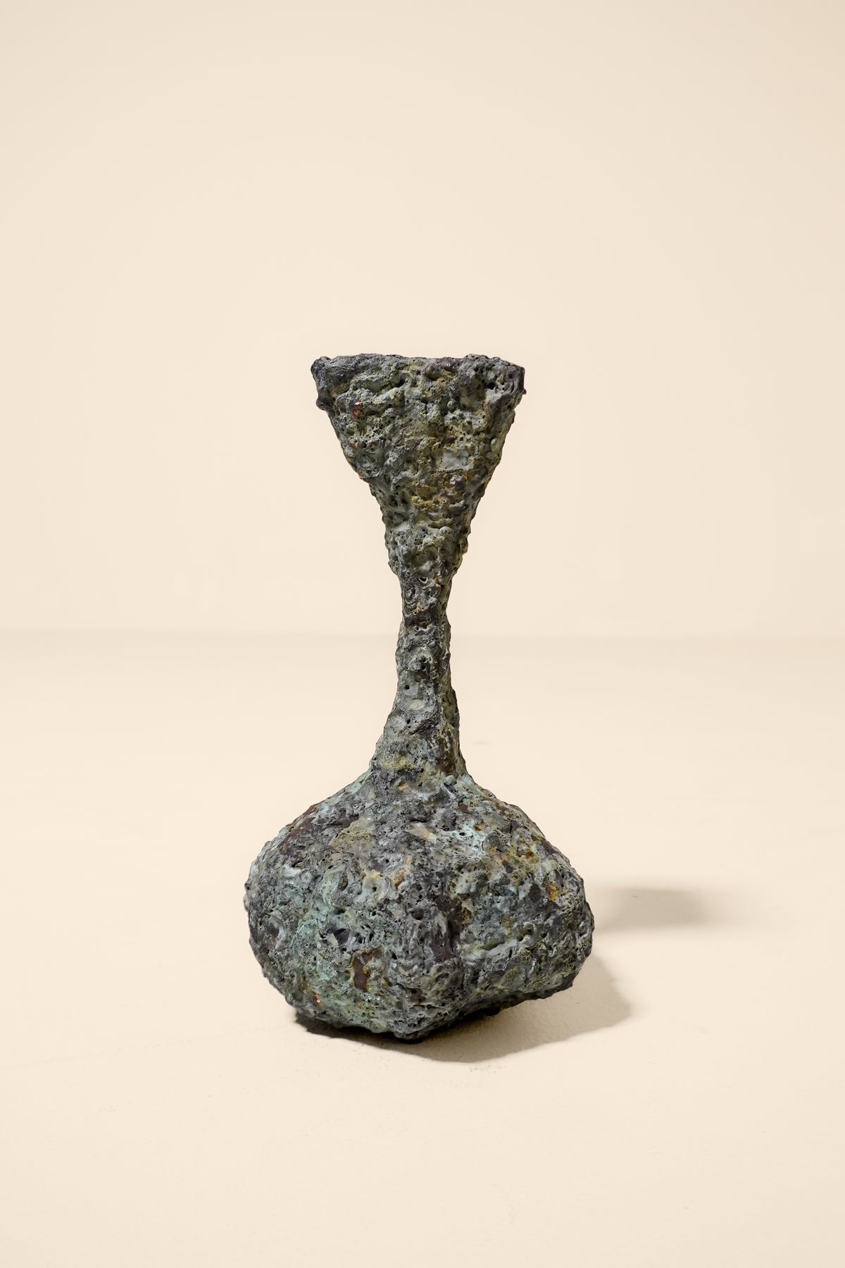 Verdigris Brutalist Vessel — 1970s