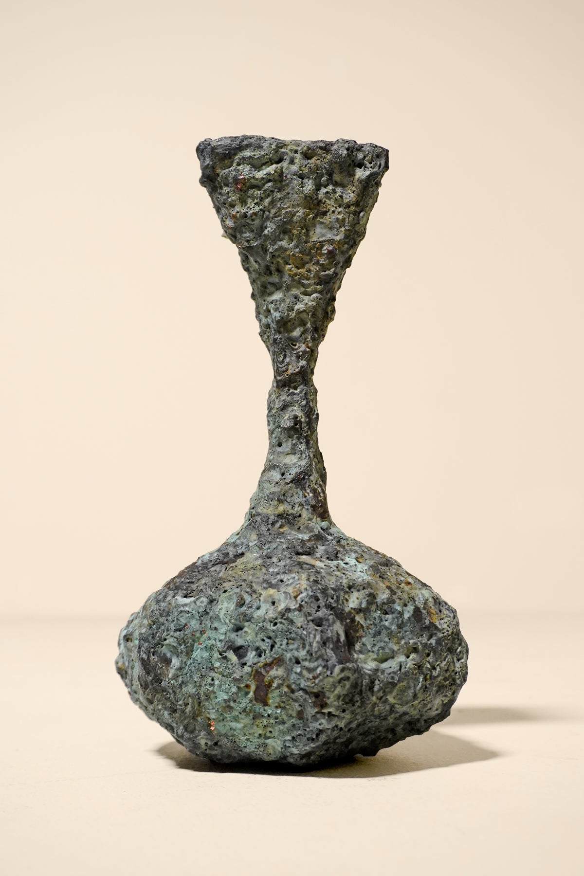 Verdigris Brutalist Vessel — 1970s