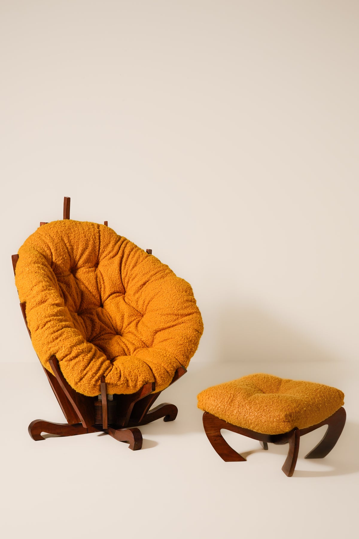 "Lacuna" Swivel Chair & Ottoman by Warren Pardi, 1977