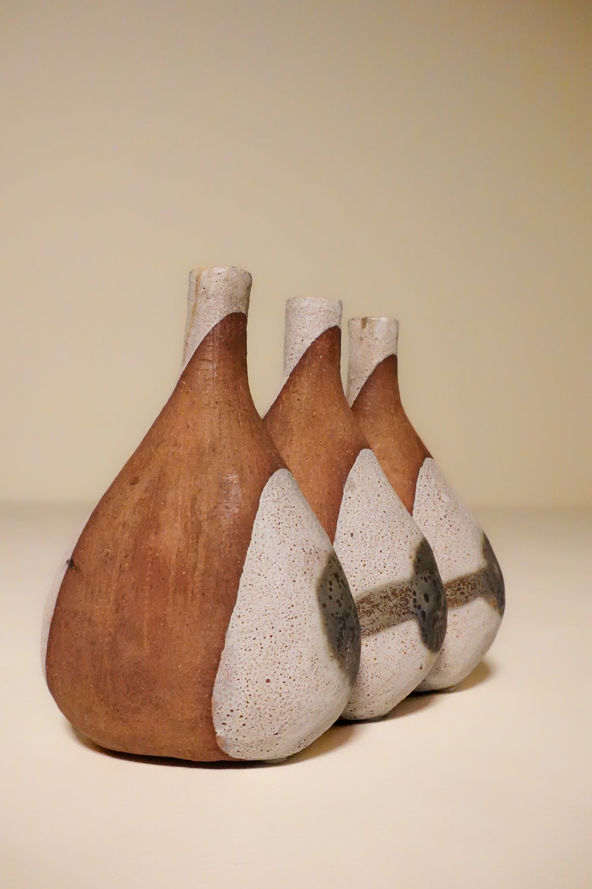 Earthen Speckled Triple Bud Vase
