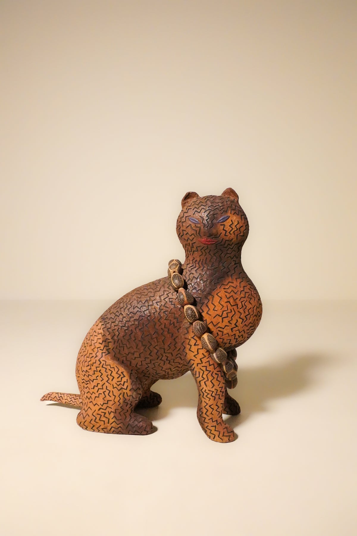 Hand-Carved Wooden Leopard
