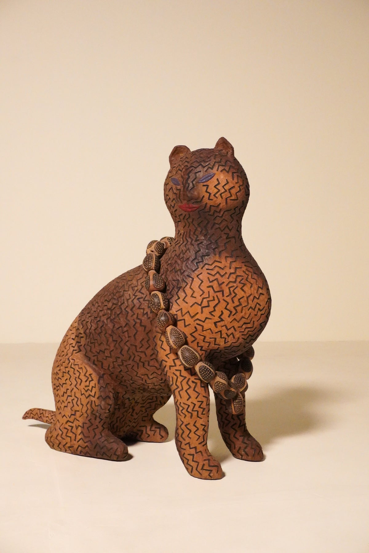 Hand-Carved Wooden Leopard
