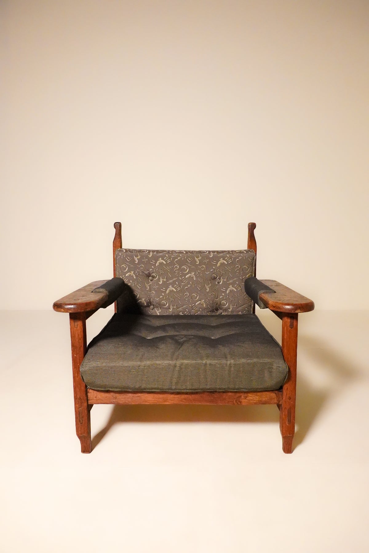 Brutalist Lounge Chair in Folklore and Athena