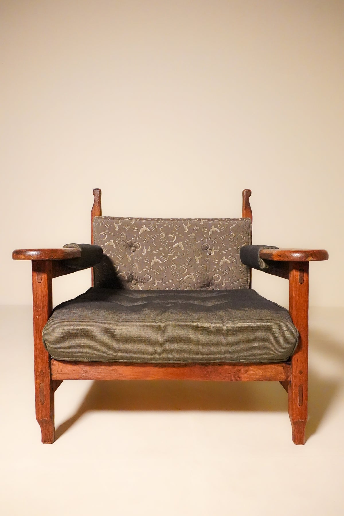 Brutalist Lounge Chair in Folklore and Athena