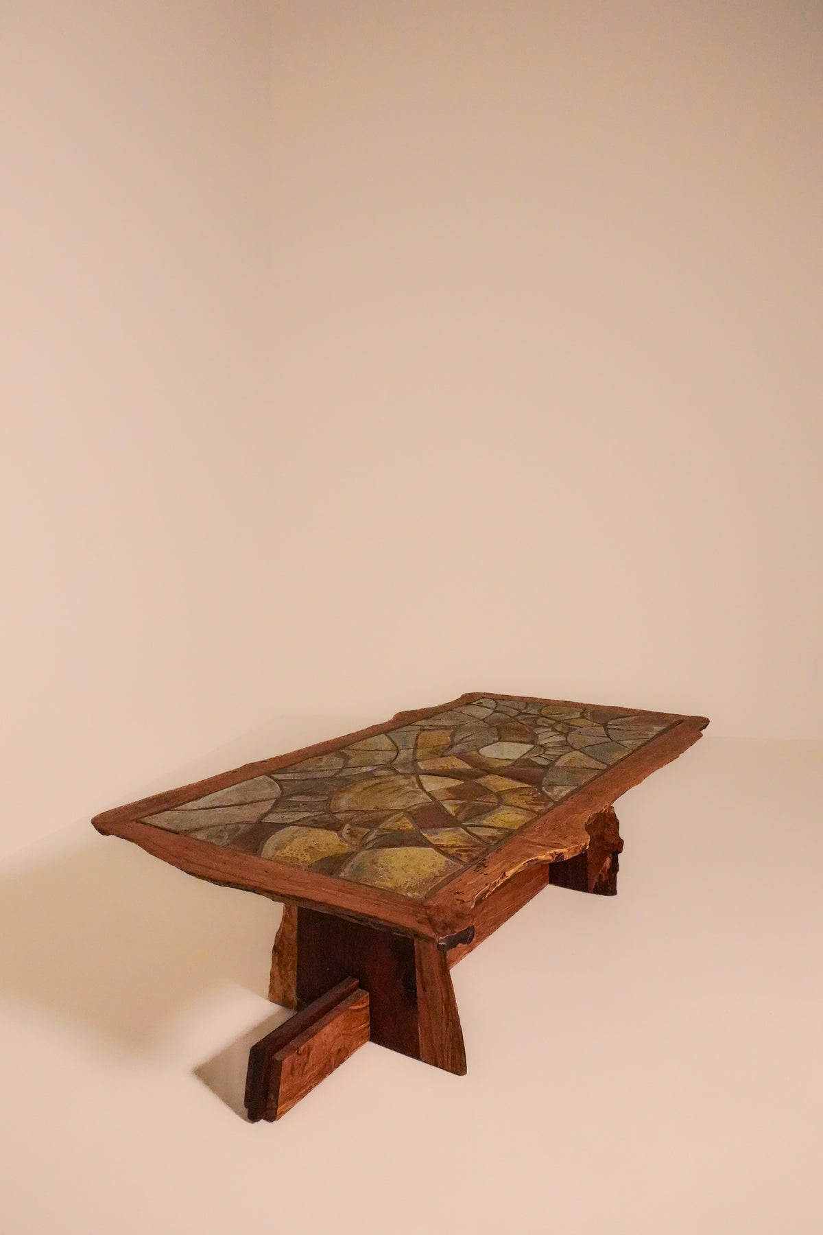 Mid-Century Stone Inlay Coffee Table