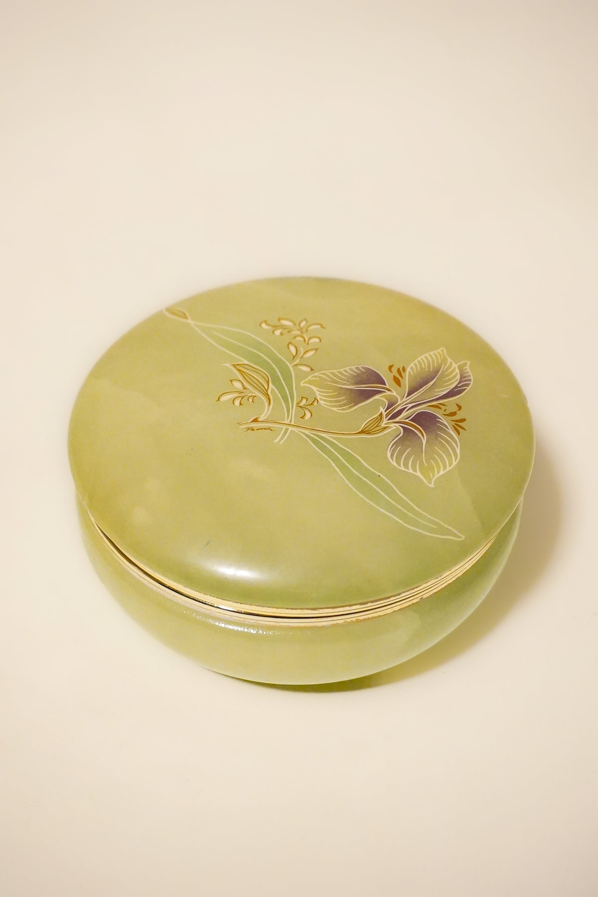 Hand Painted Alabaster Box in Iris