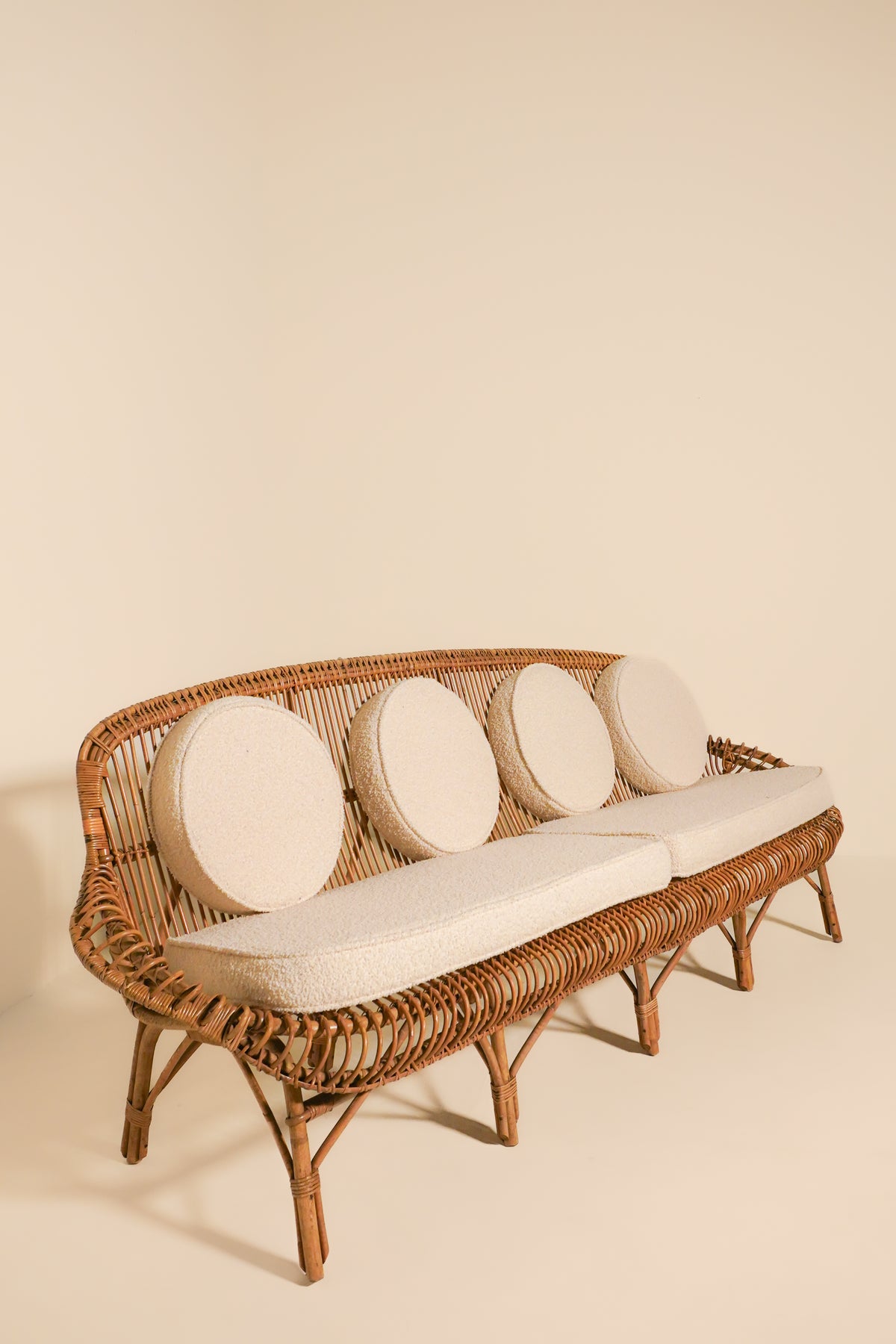 1950's Italian Rattan Sofa