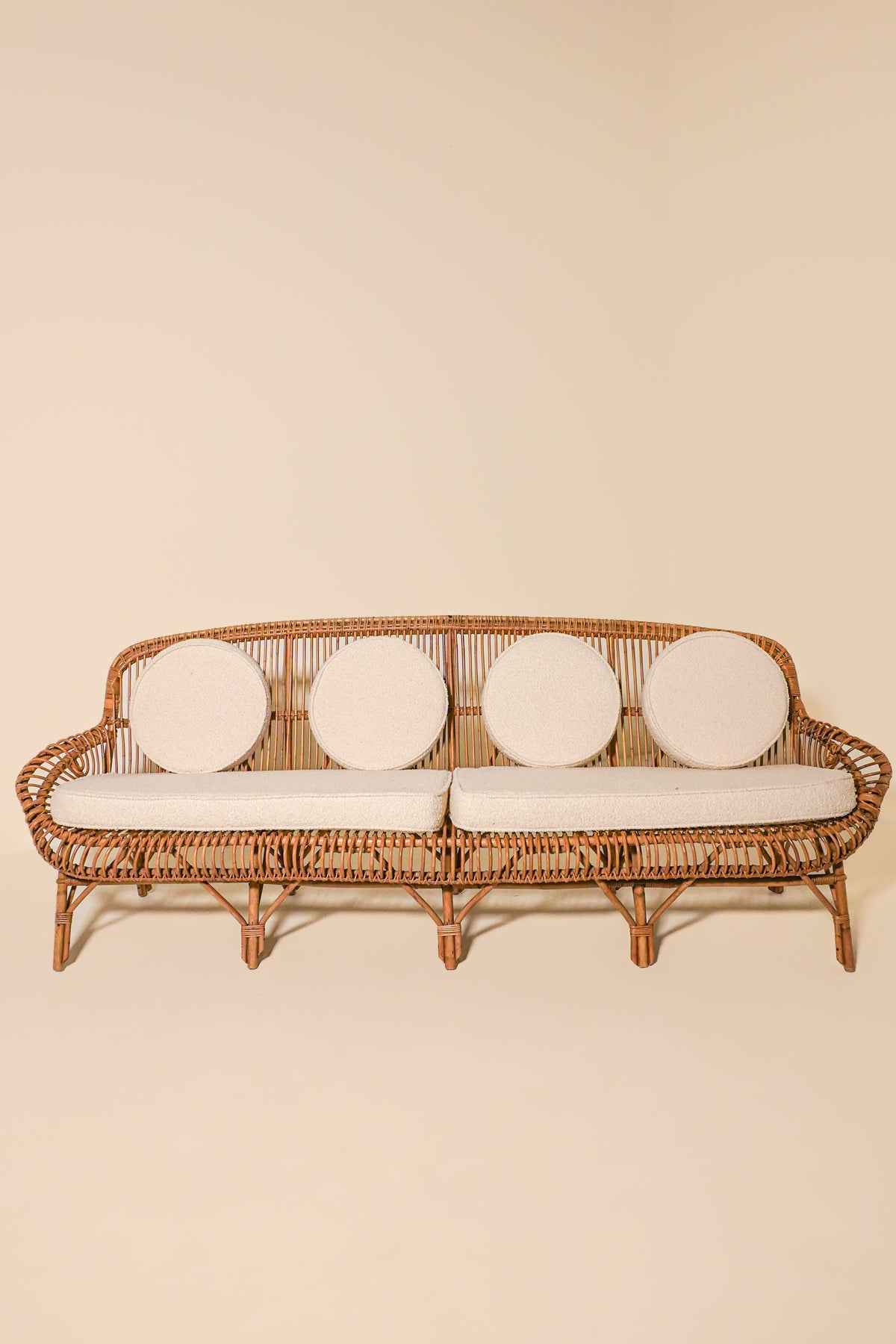 1950's Italian Rattan Sofa