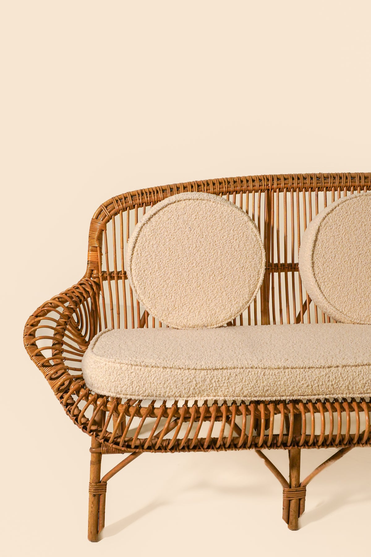 1950's Italian Rattan Sofa