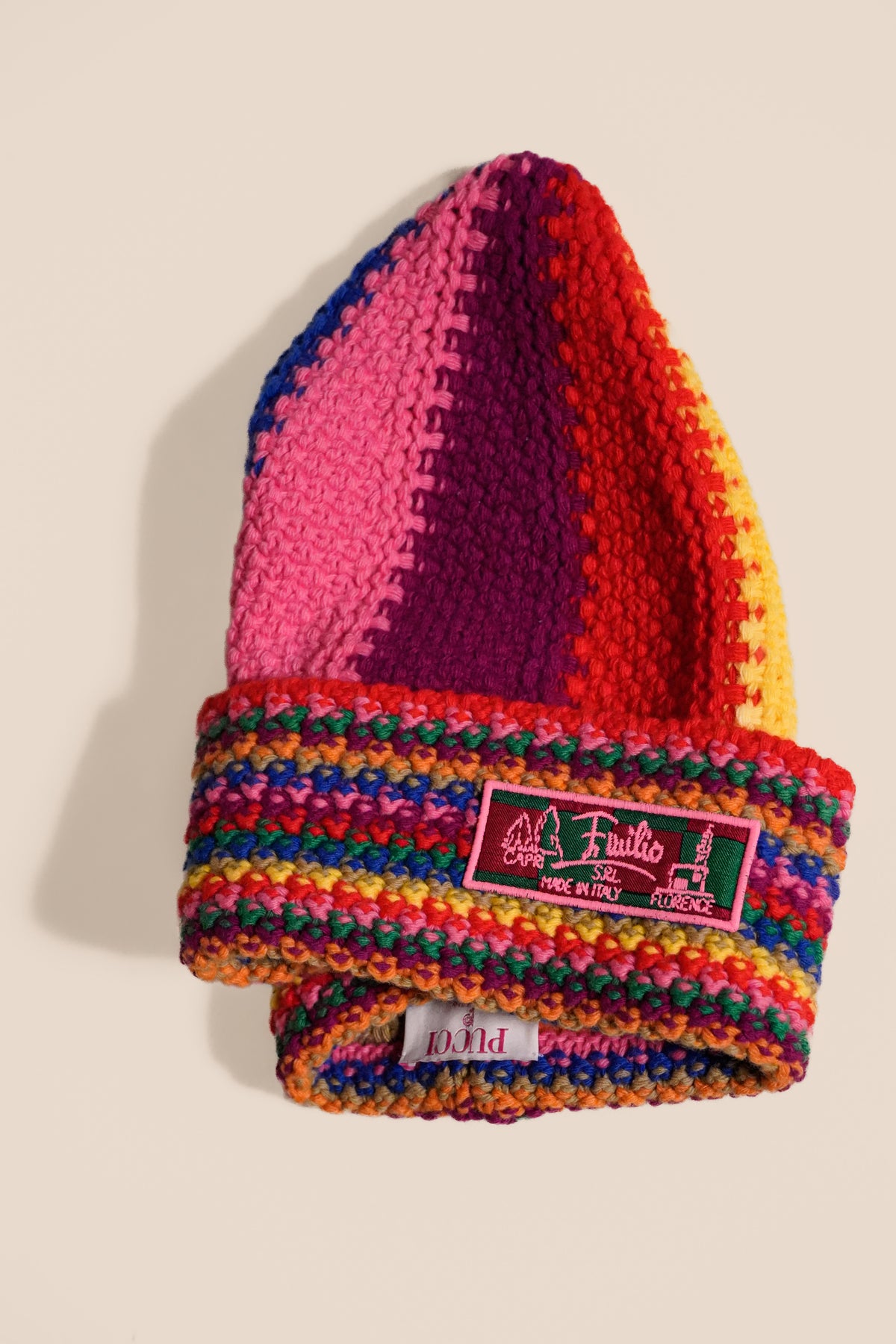 Pucci color-block wool beanie hat