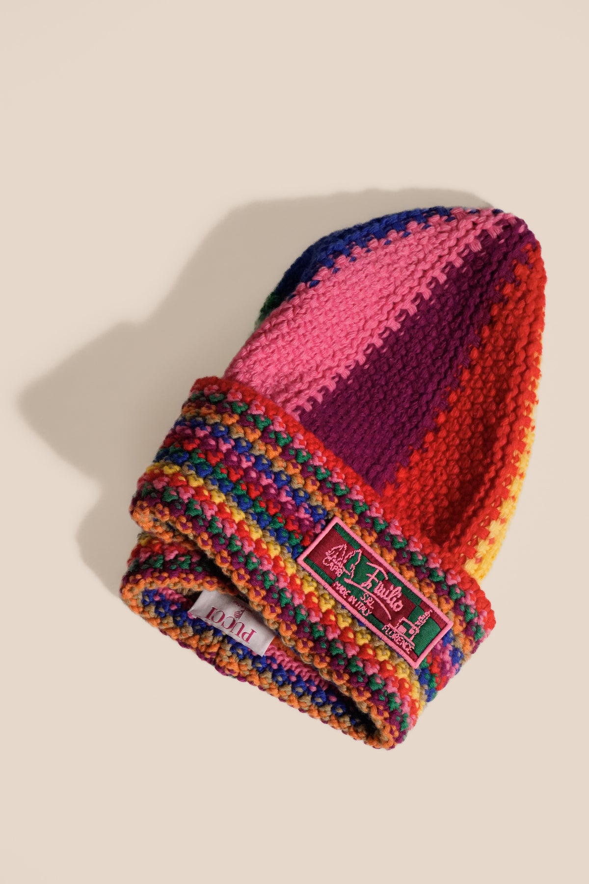 Pucci color-block wool beanie hat