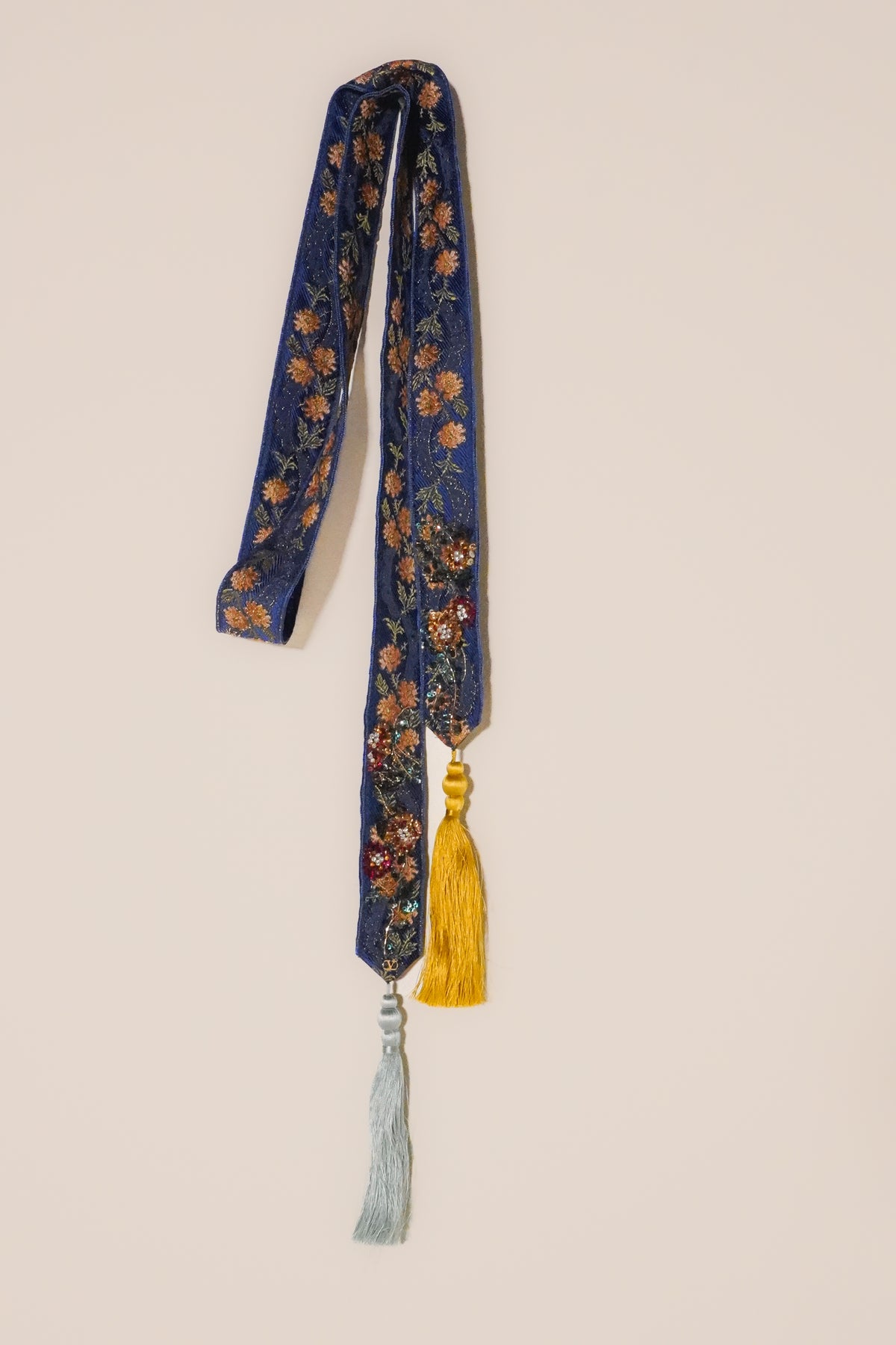 Valentino, Velvet Scarf with Embroidery