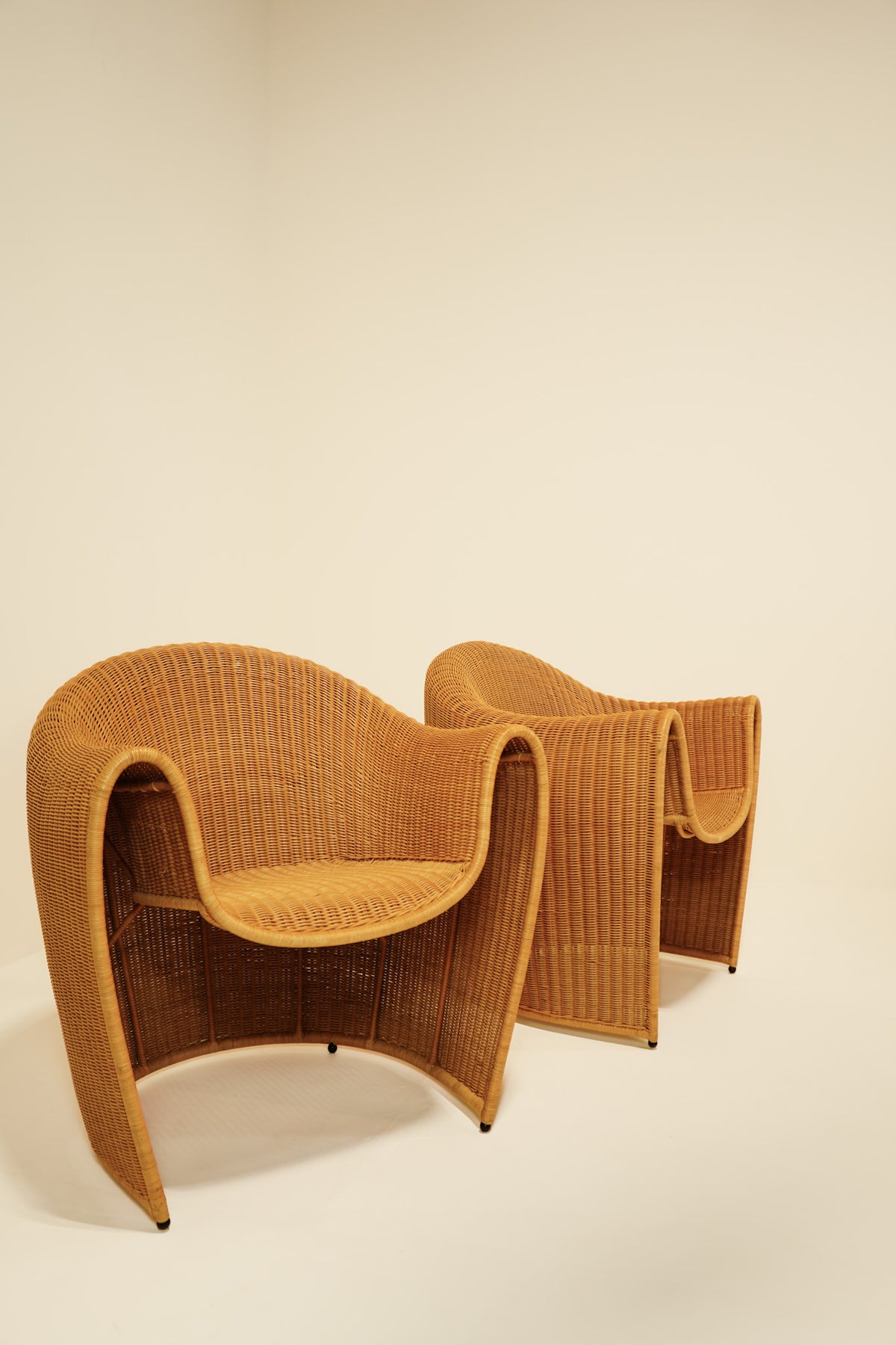Pair of Miki Astori Woven King Chairs
